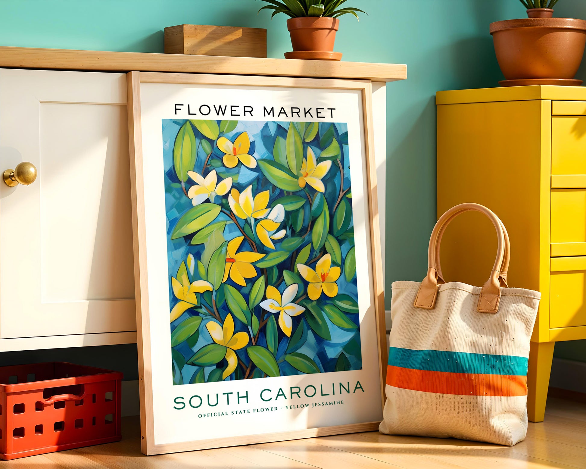 South Carolina State Flower Market Poster - GroovyGrove