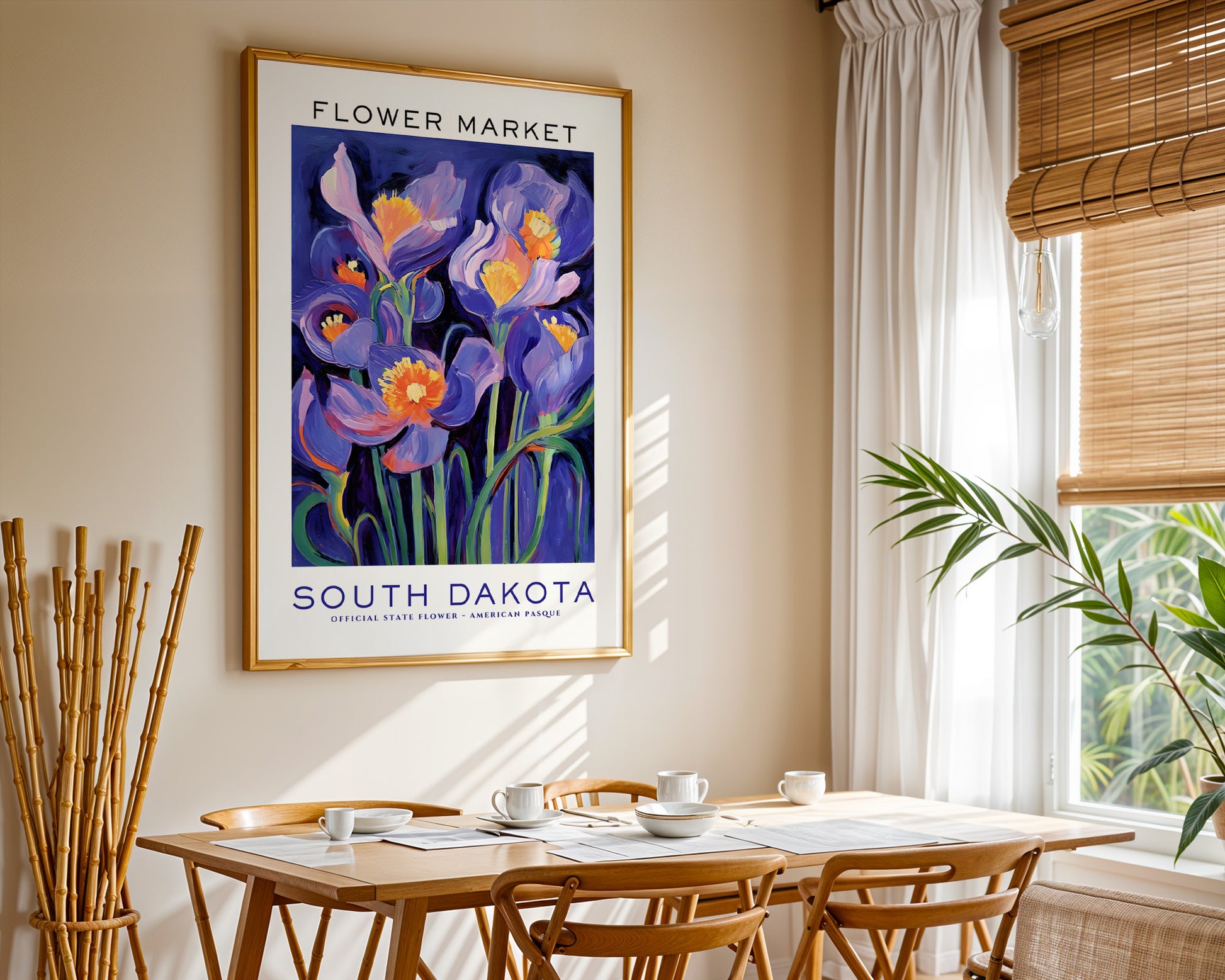 South Dakota State Flower Market Poster - GroovyGrove