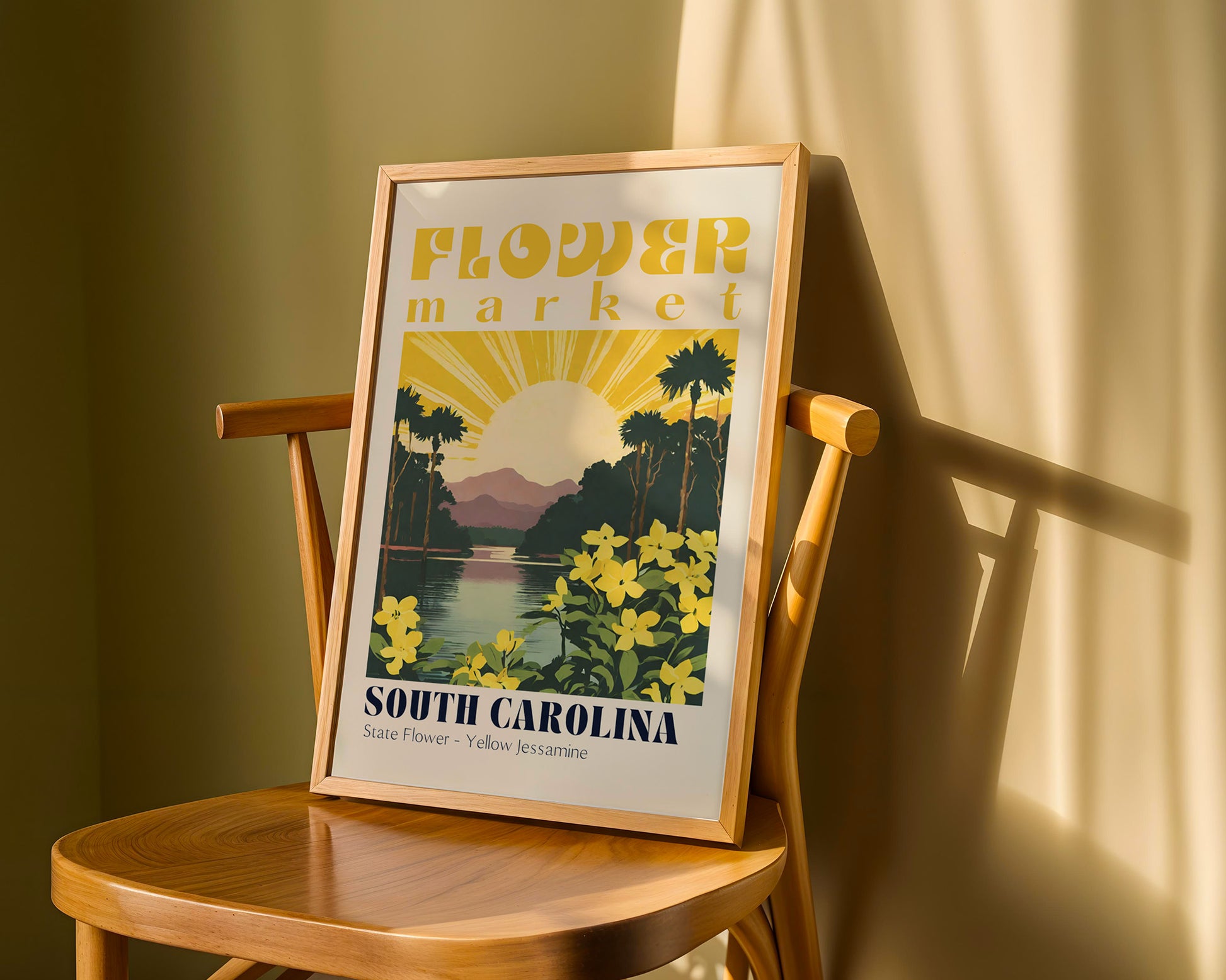 South Carolina Flower Market Vintage Poster - GroovyGrove