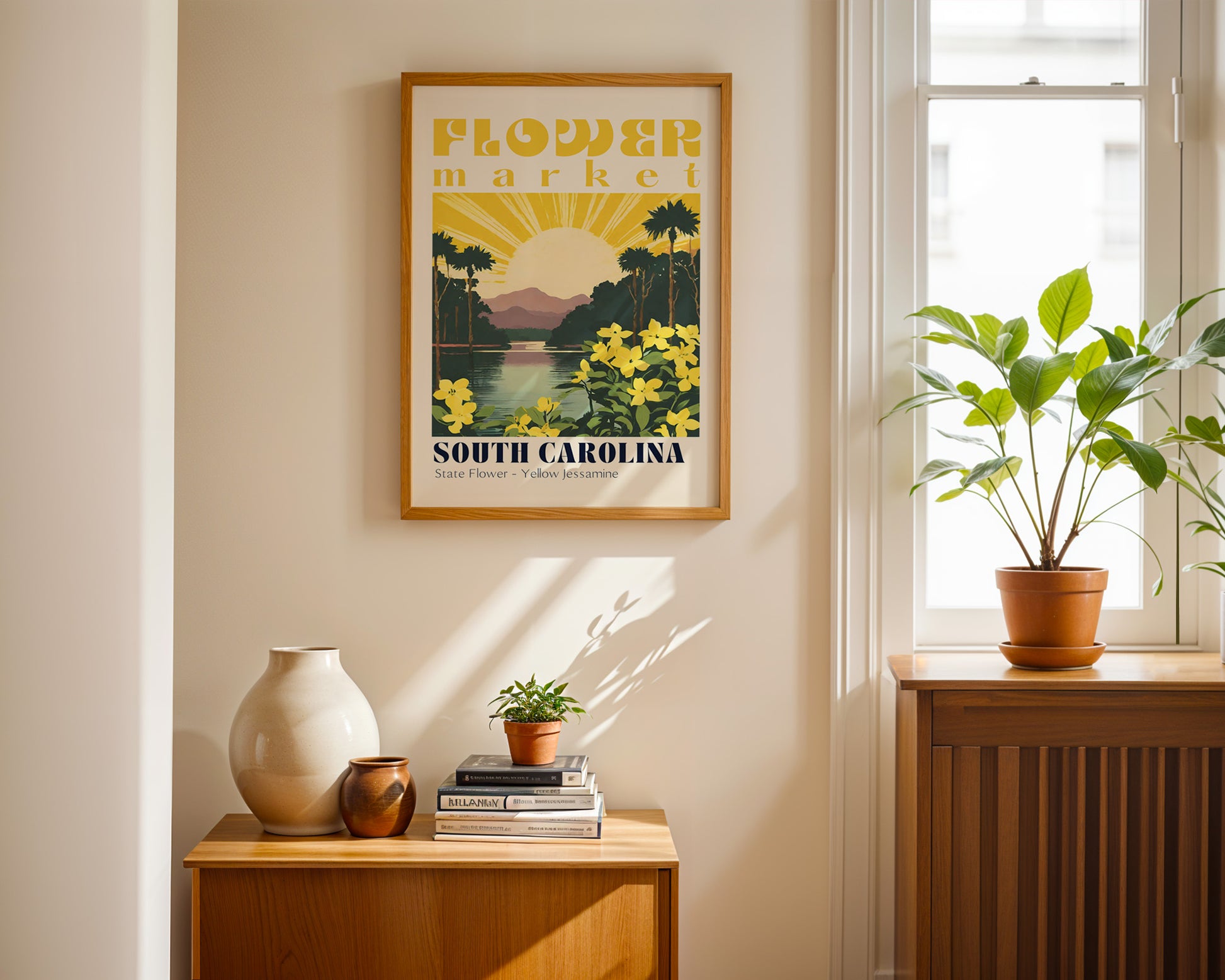 South Carolina Flower Market Vintage Poster - GroovyGrove