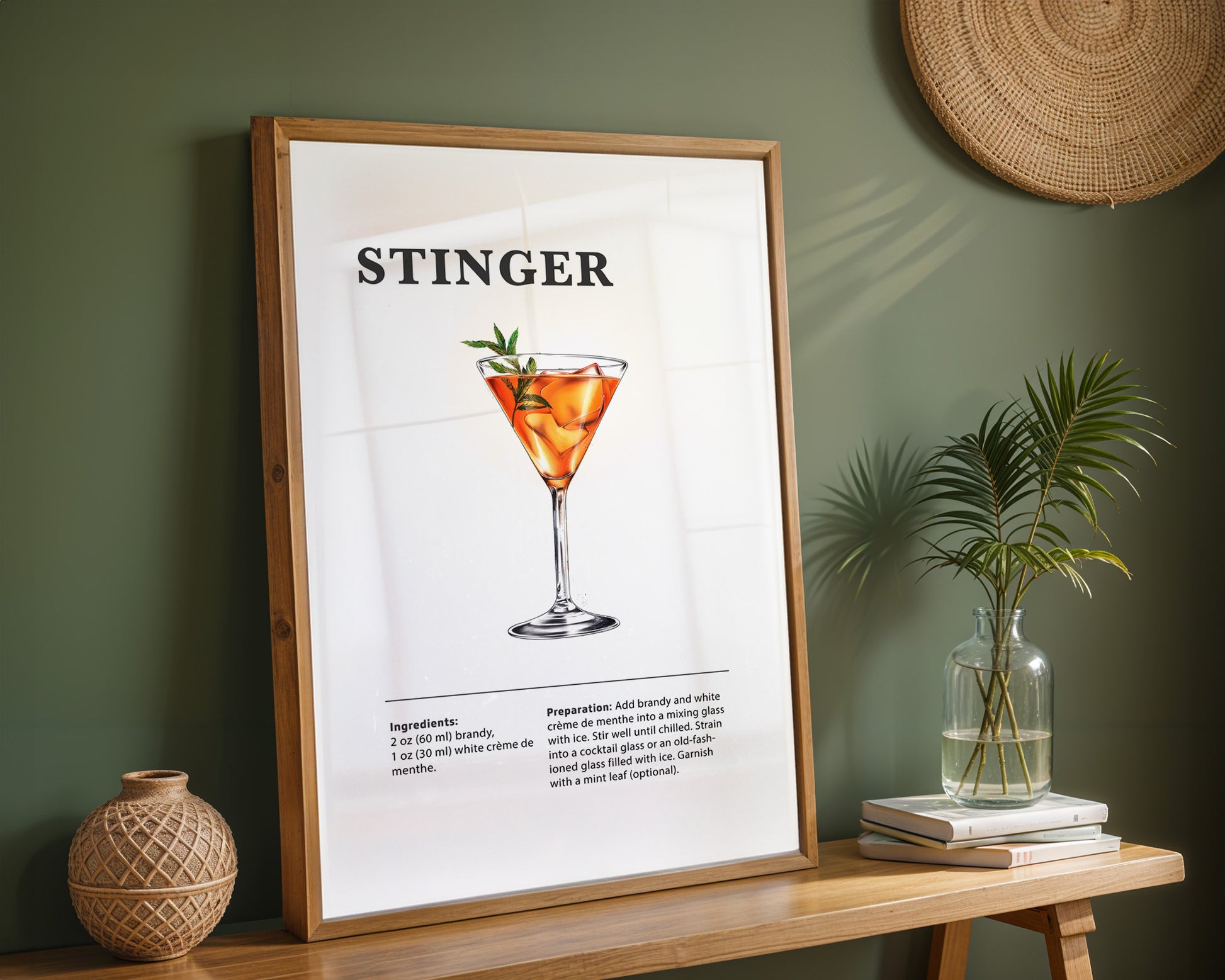 Stinger Cocktail Recipe Poster - GroovyGrove