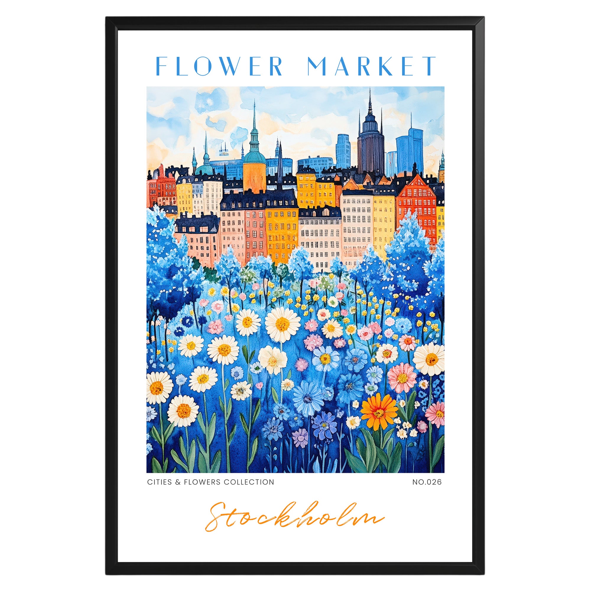 Stockholm Sweden Flower Market Poster - GroovyGrove