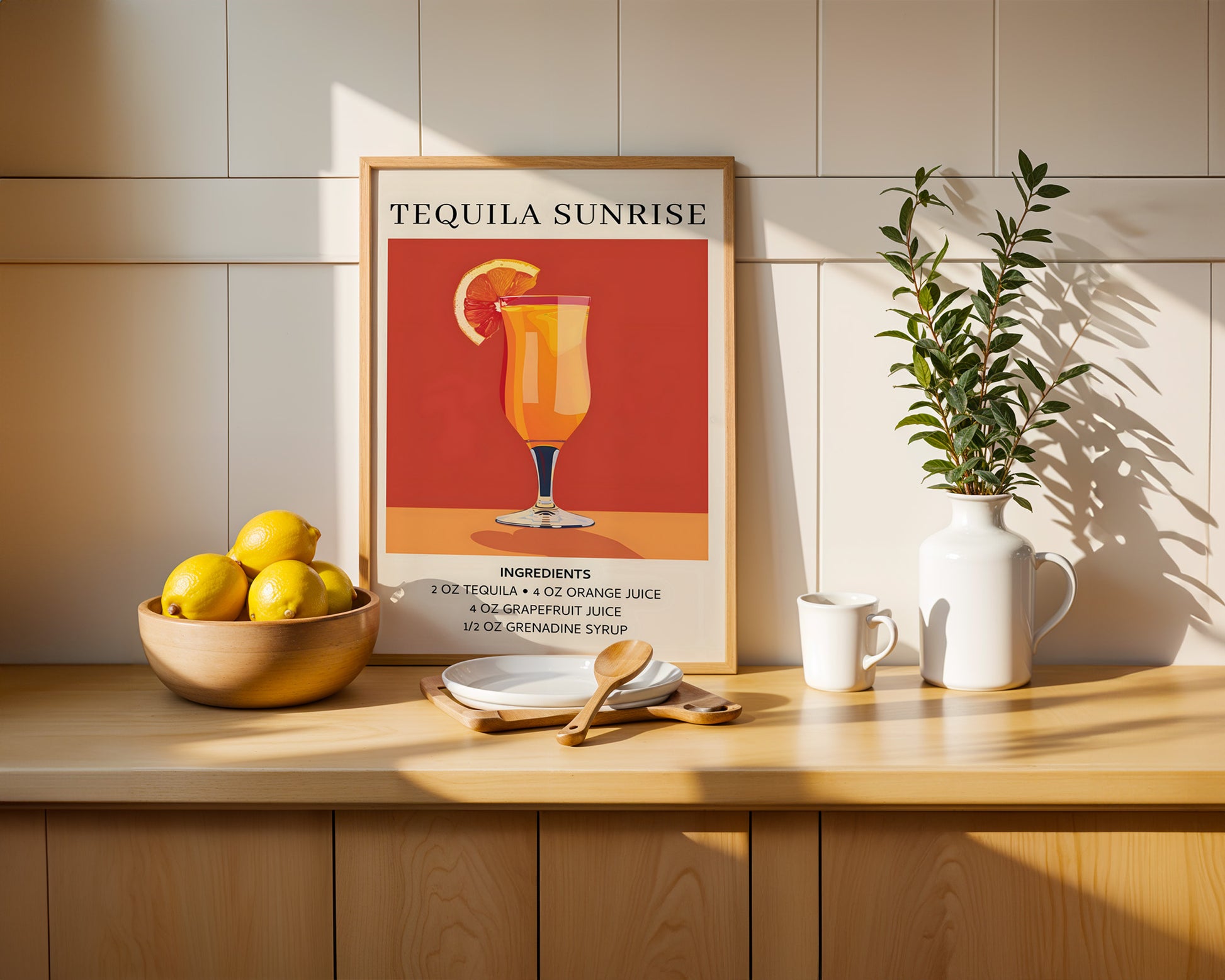 Tequila Sunrise Vintage Cocktail Poster - GroovyGrove