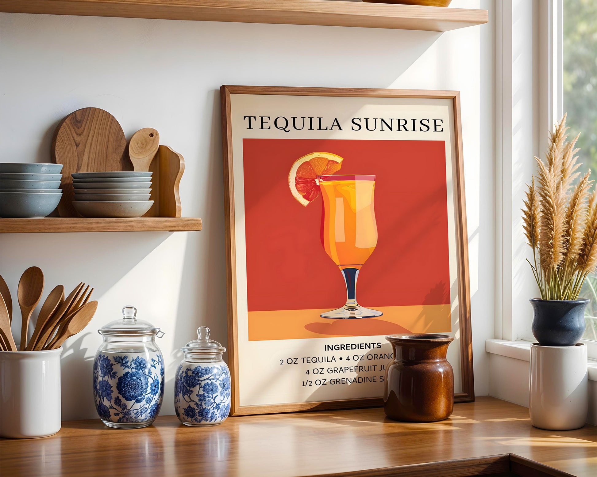 Tequila Sunrise Vintage Cocktail Poster - GroovyGrove