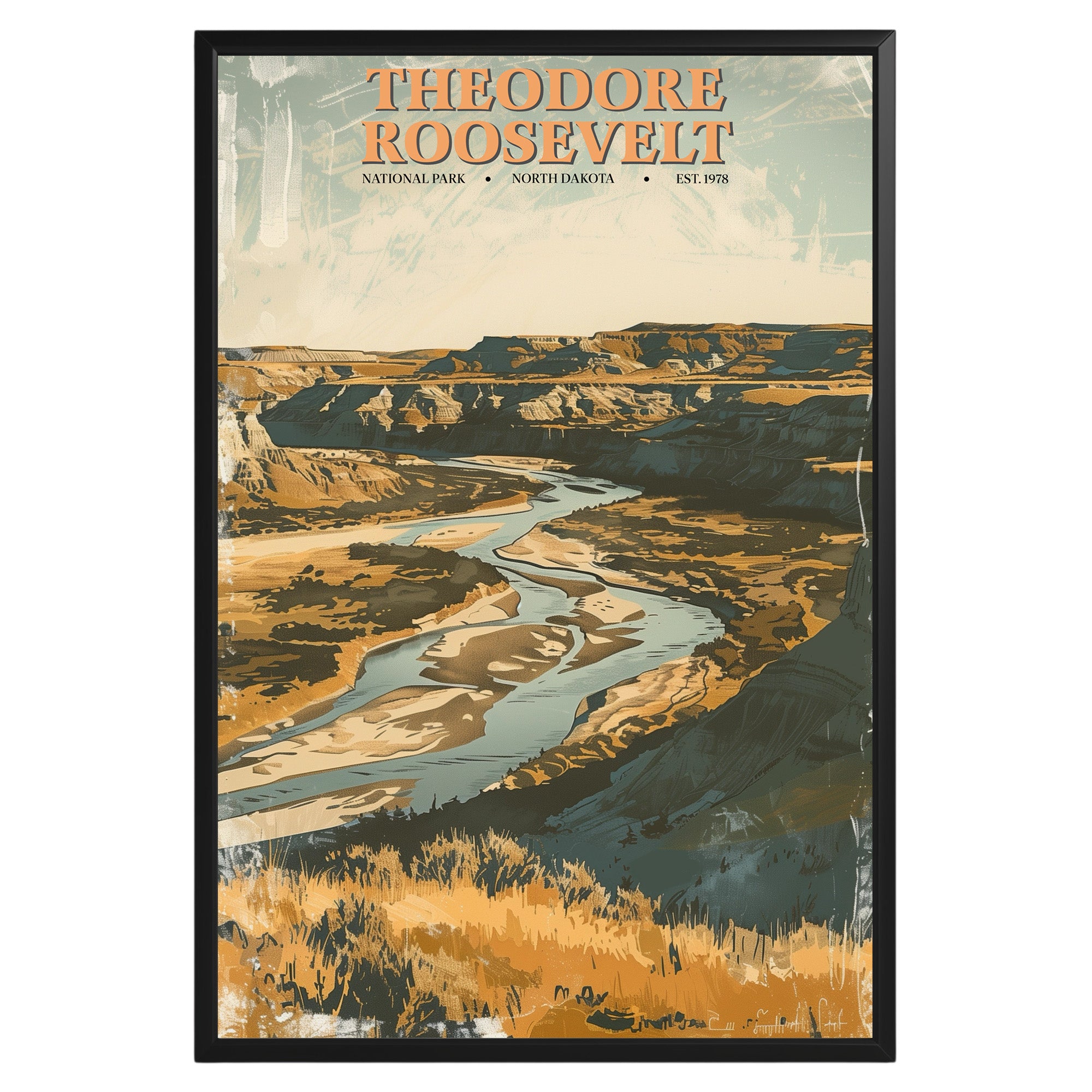 Theodore Roosevelt National Park Vintage Poster - GroovyGrove