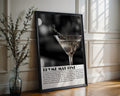 Thyme Martini Cocktail Black and White Poster - GroovyGrove