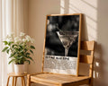 Thyme Martini Cocktail Black and White Poster - GroovyGrove