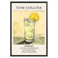 Tom Collins Vintage Cocktail Poster - GroovyGrove