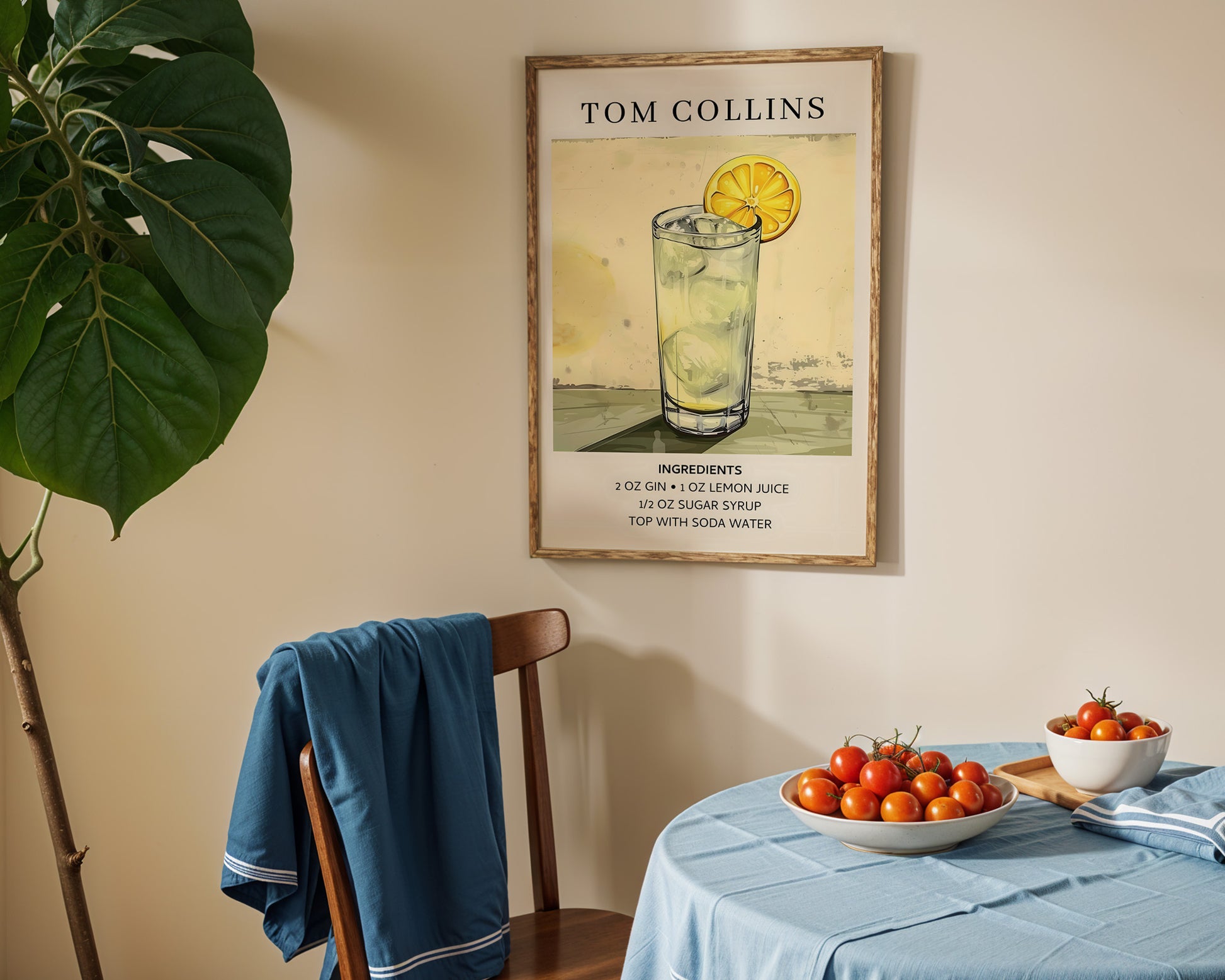 Tom Collins Vintage Cocktail Poster - GroovyGrove