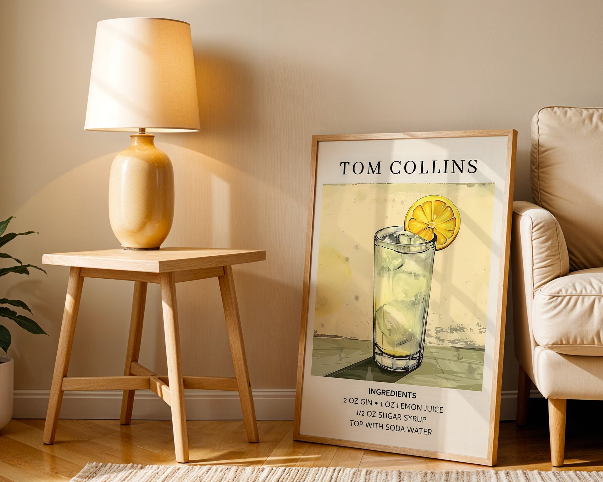 Tom Collins Vintage Cocktail Poster - GroovyGrove