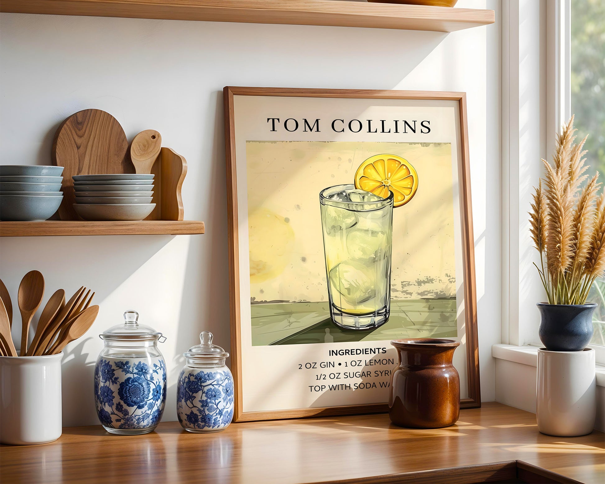 Tom Collins Vintage Cocktail Poster - GroovyGrove