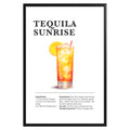 Tequila Sunrise Cocktail Recipe Poster - GroovyGrove