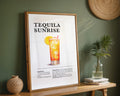 Tequila Sunrise Cocktail Recipe Poster - GroovyGrove