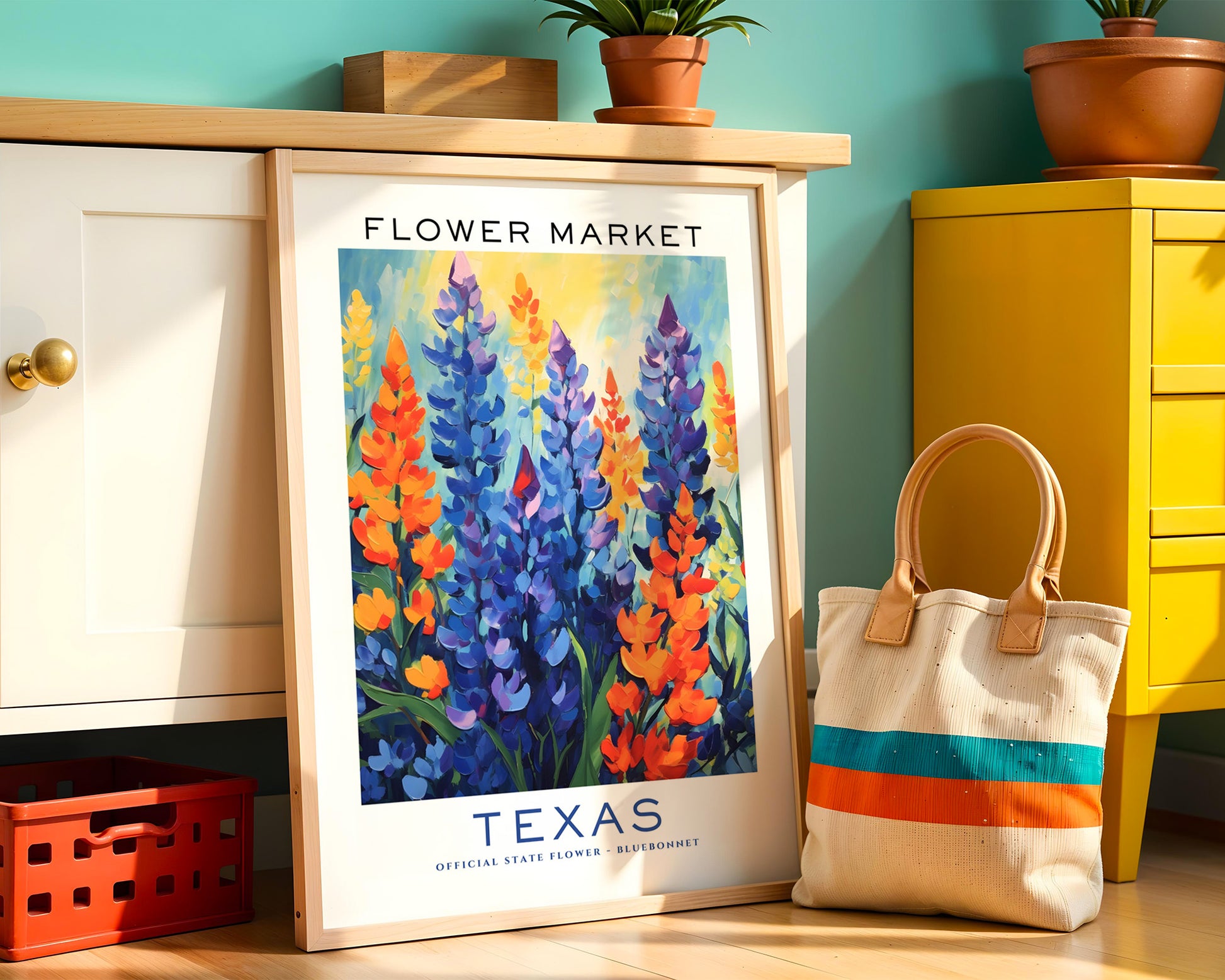 Texas State Flower Market Poster - GroovyGrove