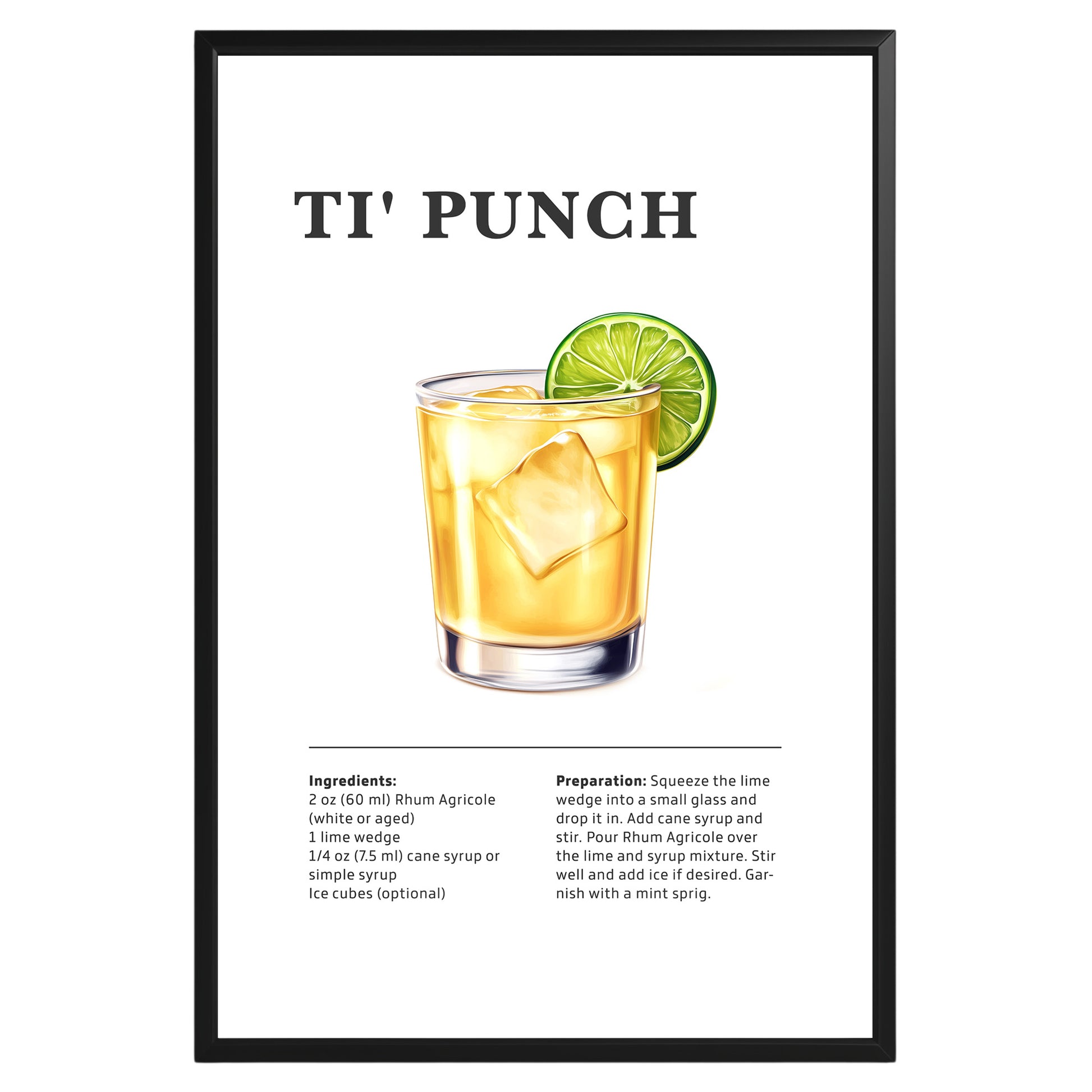 Ti Punch Cocktail Recipe Poster - GroovyGrove