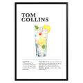 Tom Collins Cocktail Recipe Poster - GroovyGrove