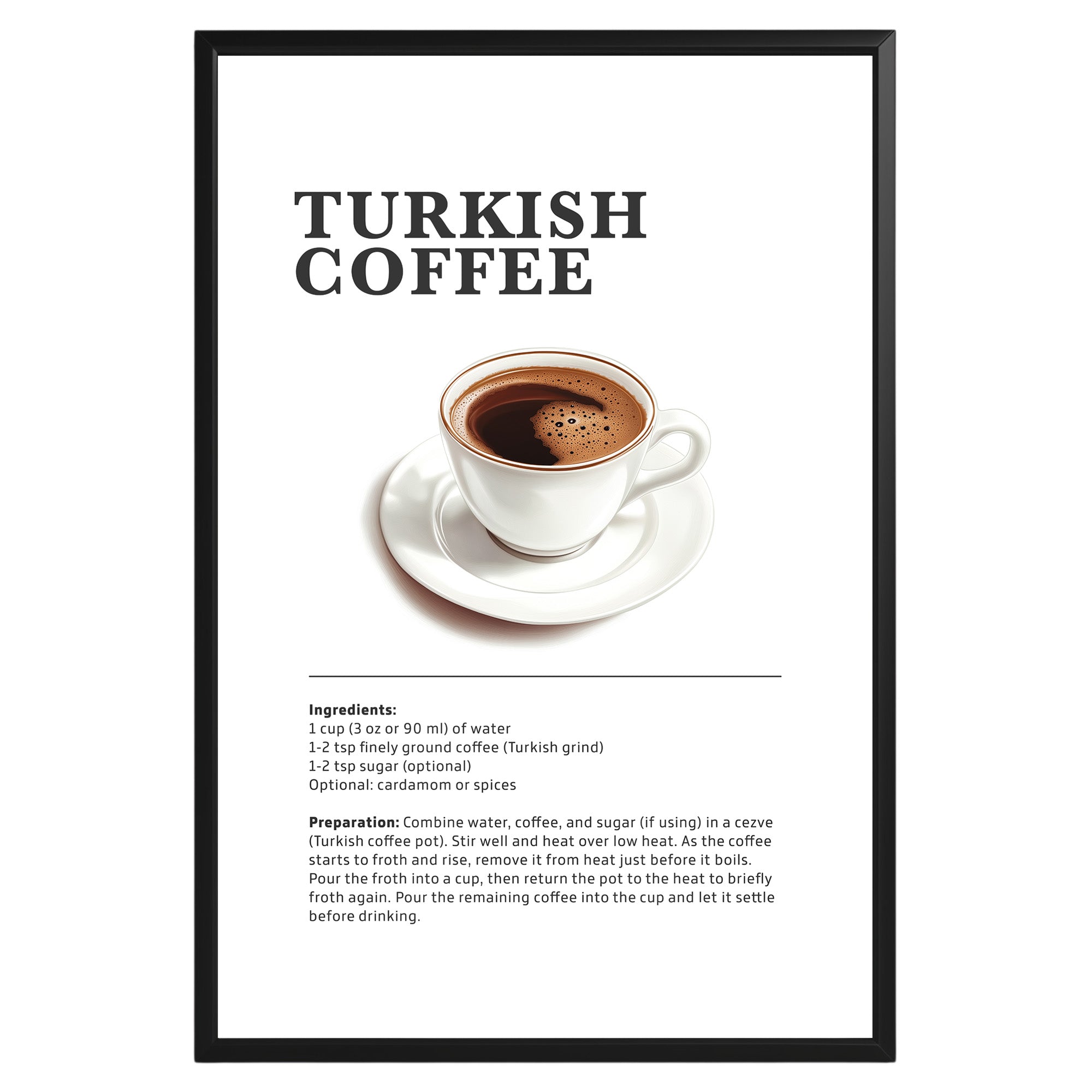 Turkish Coffee Recipe Poster - GroovyGrove