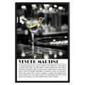 Vesper Martini Cocktail Black and White Poster - GroovyGrove