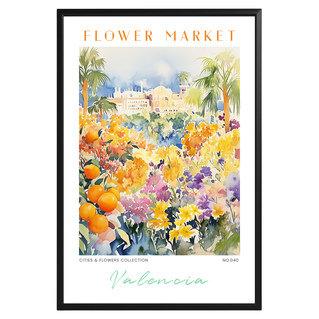 Valencia Spain Flower Market Poster - GroovyGrove