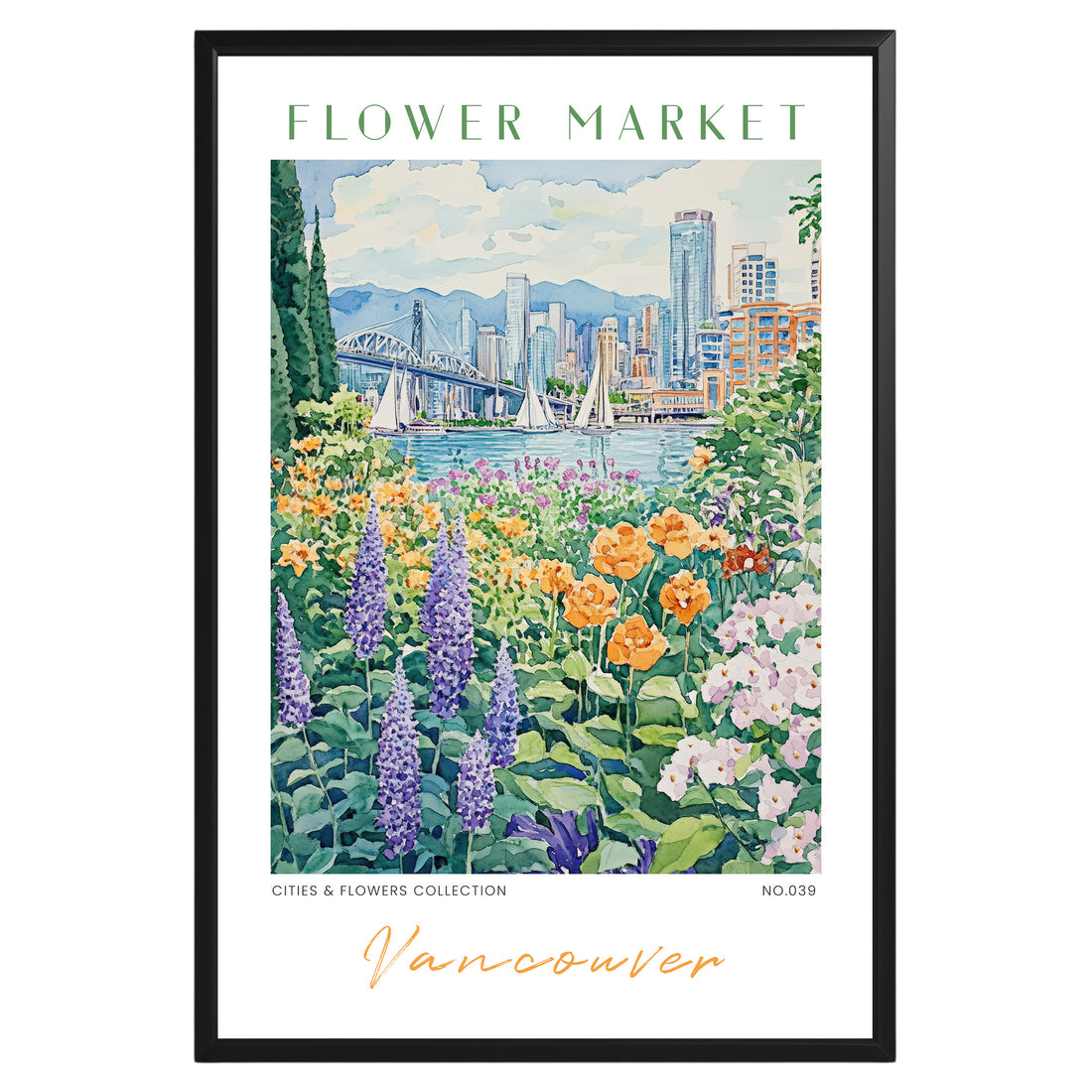 Vancouver Canada Flower Market Poster - GroovyGrove