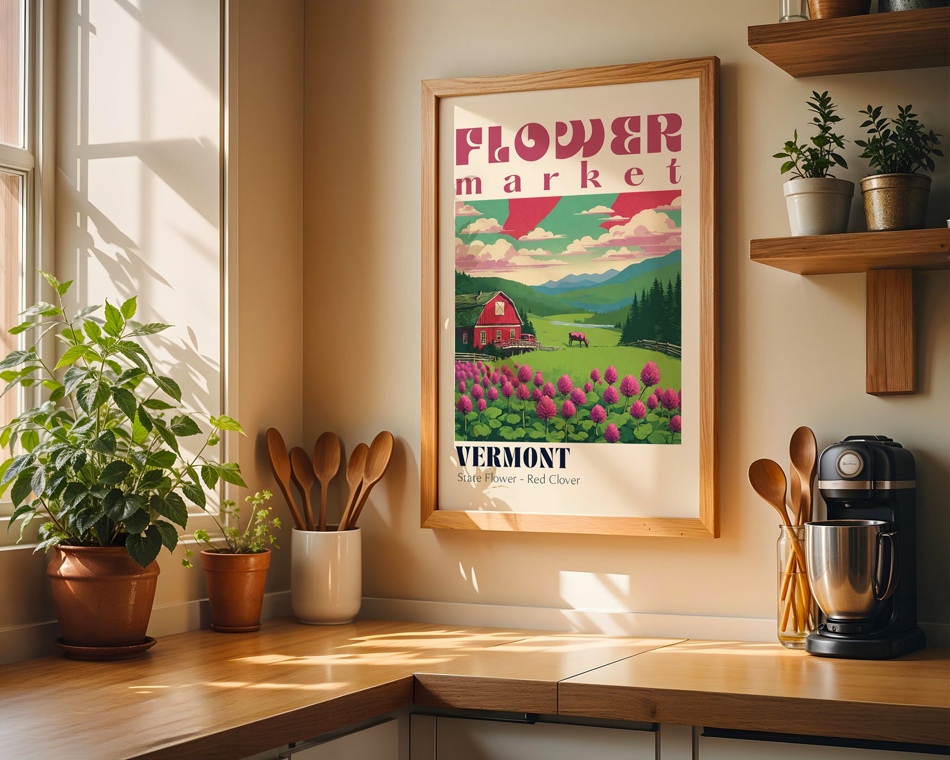 Vermont Flower Market Vintage Poster - GroovyGrove