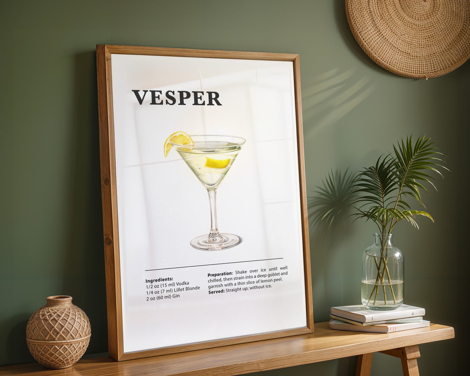 Vesper Cocktail Recipe Poster - GroovyGrove