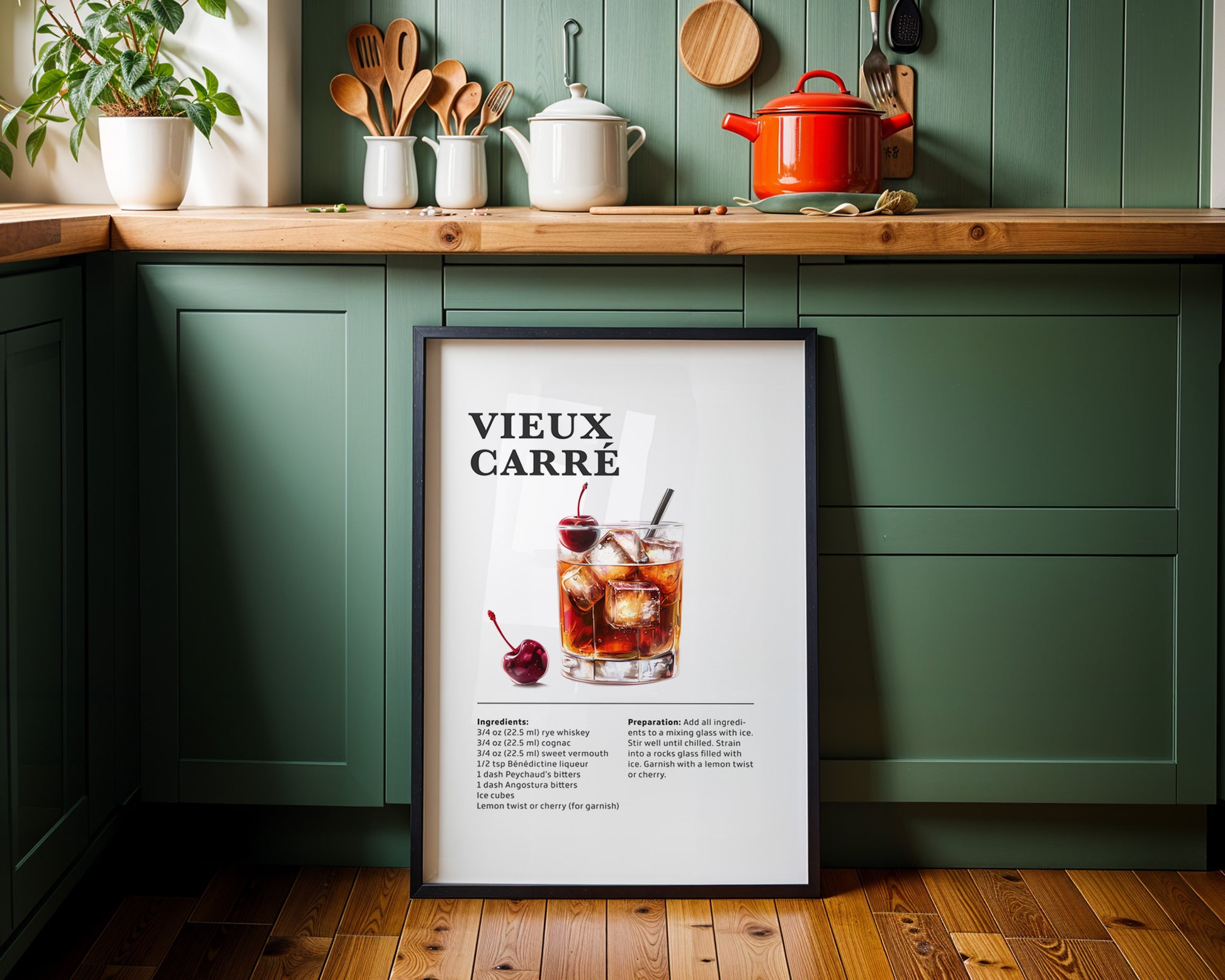 Vieux Carre Cocktail Recipe Poster - GroovyGrove