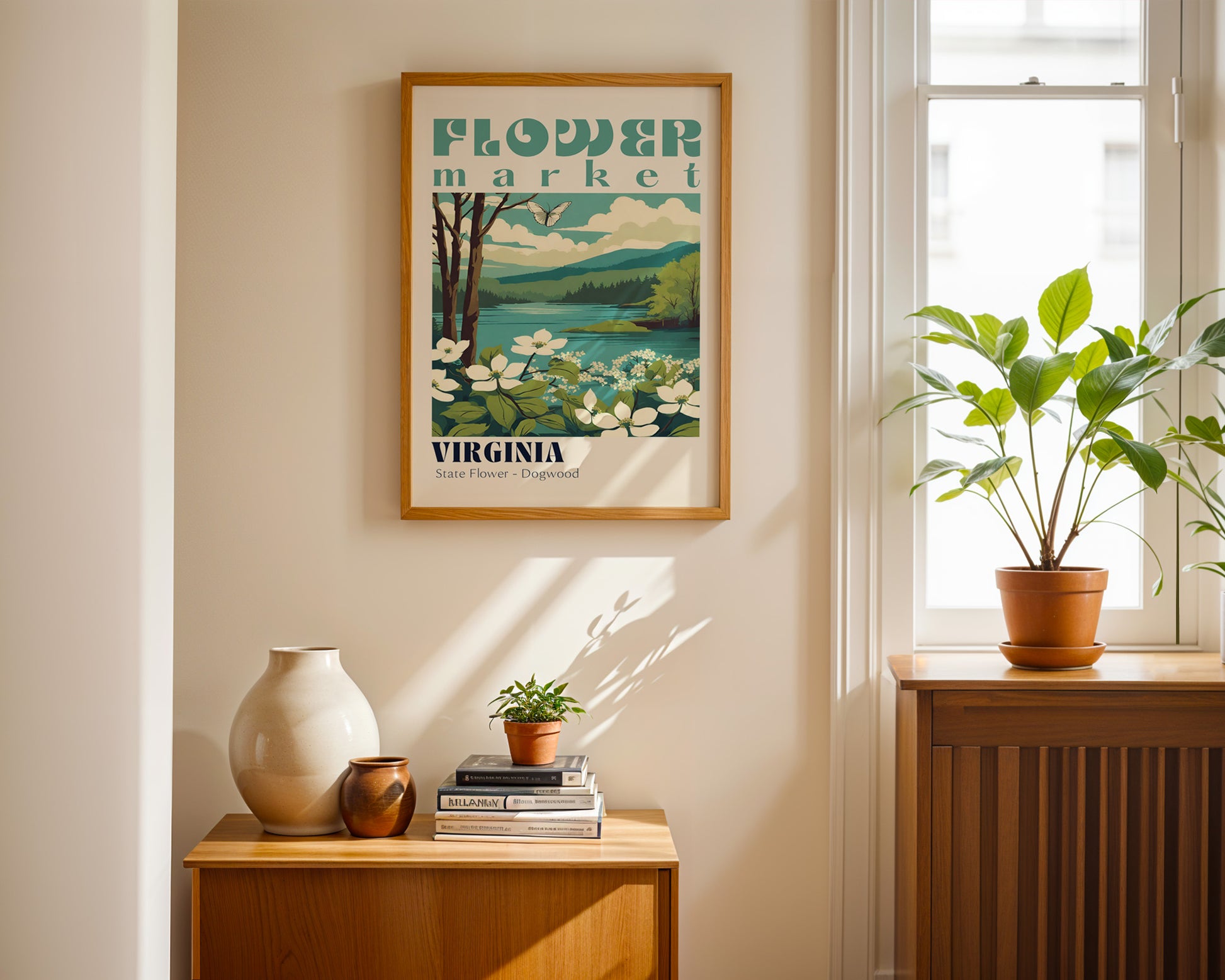 Virginia Flower Market Vintage Poster - GroovyGrove