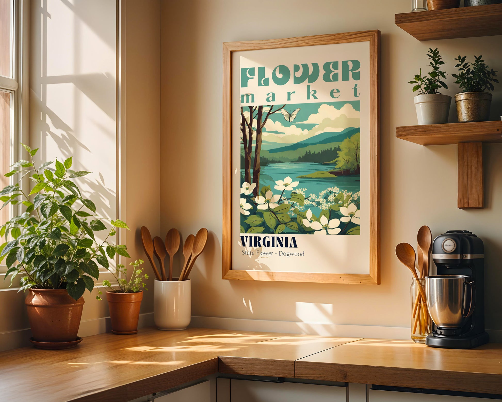 Virginia Flower Market Vintage Poster - GroovyGrove