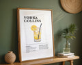 Vodka Collins Cocktail Recipe Poster - GroovyGrove