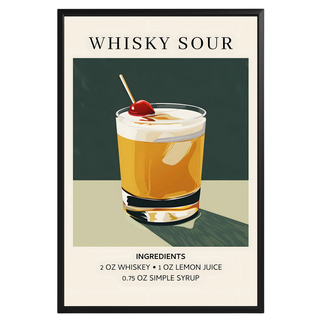 Whisky Sour Vintage Cocktail Poster - GroovyGrove