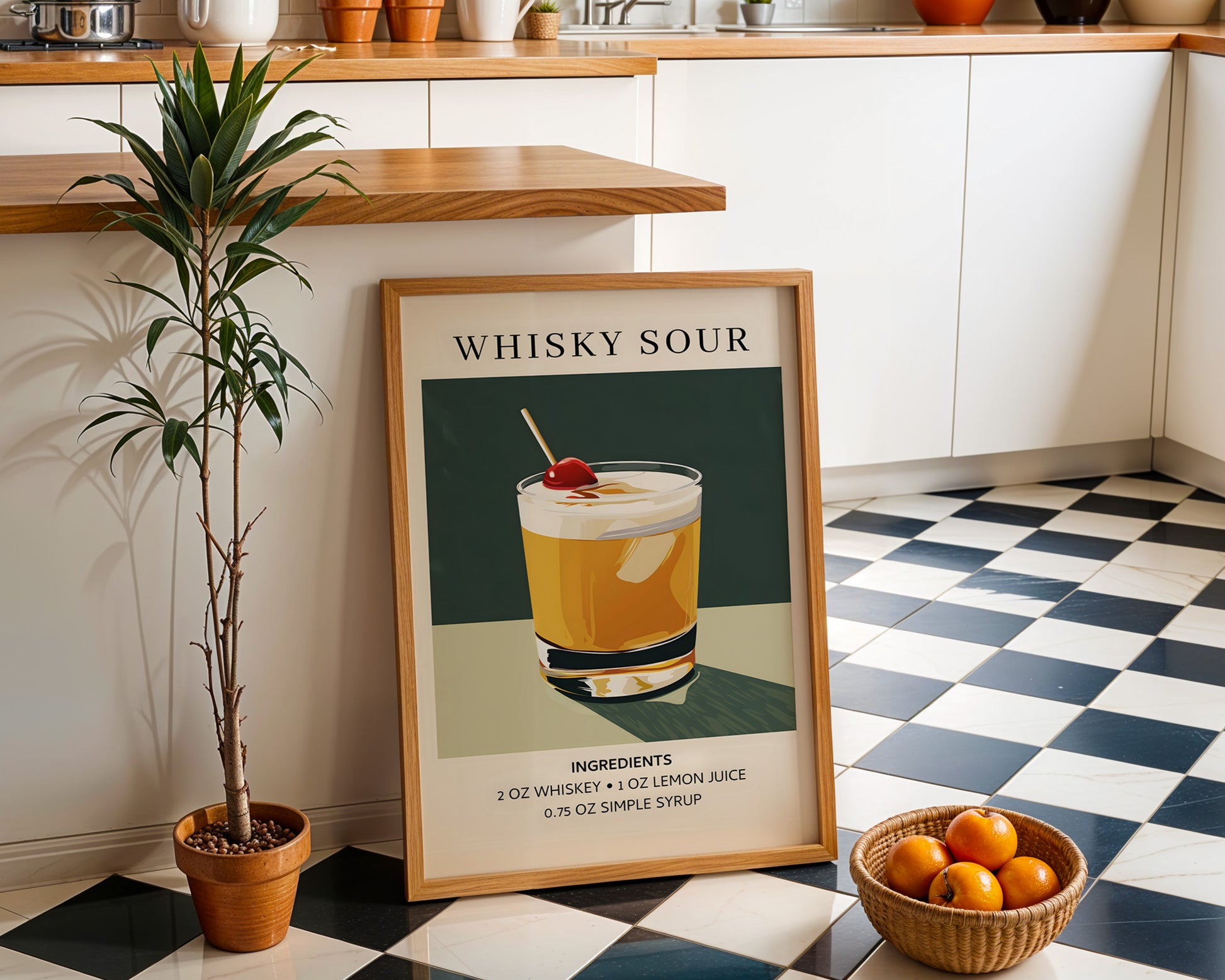 Whisky Sour Vintage Cocktail Poster - GroovyGrove