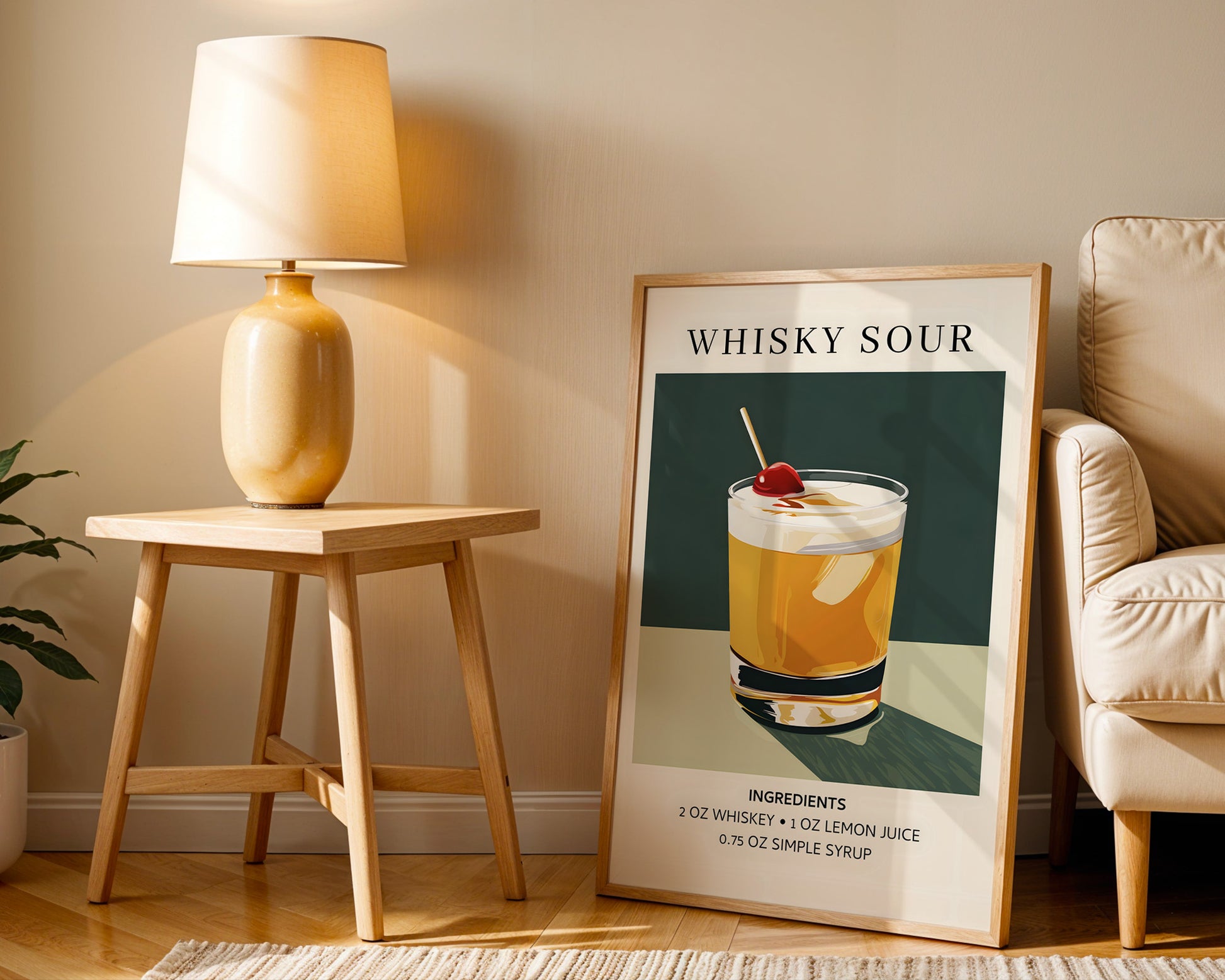 Whisky Sour Vintage Cocktail Poster - GroovyGrove