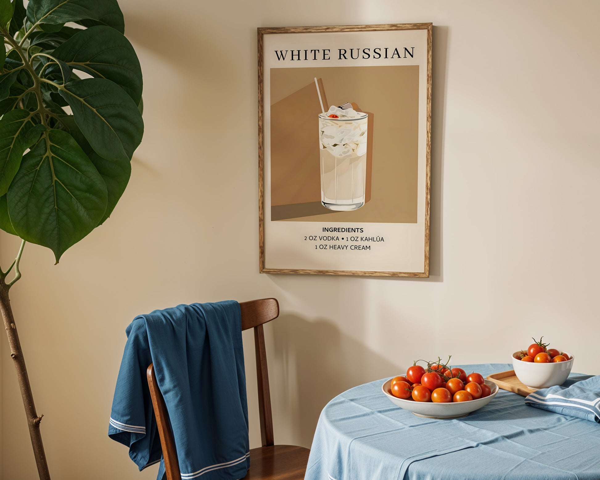 White Russian Vintage Cocktail Poster - GroovyGrove