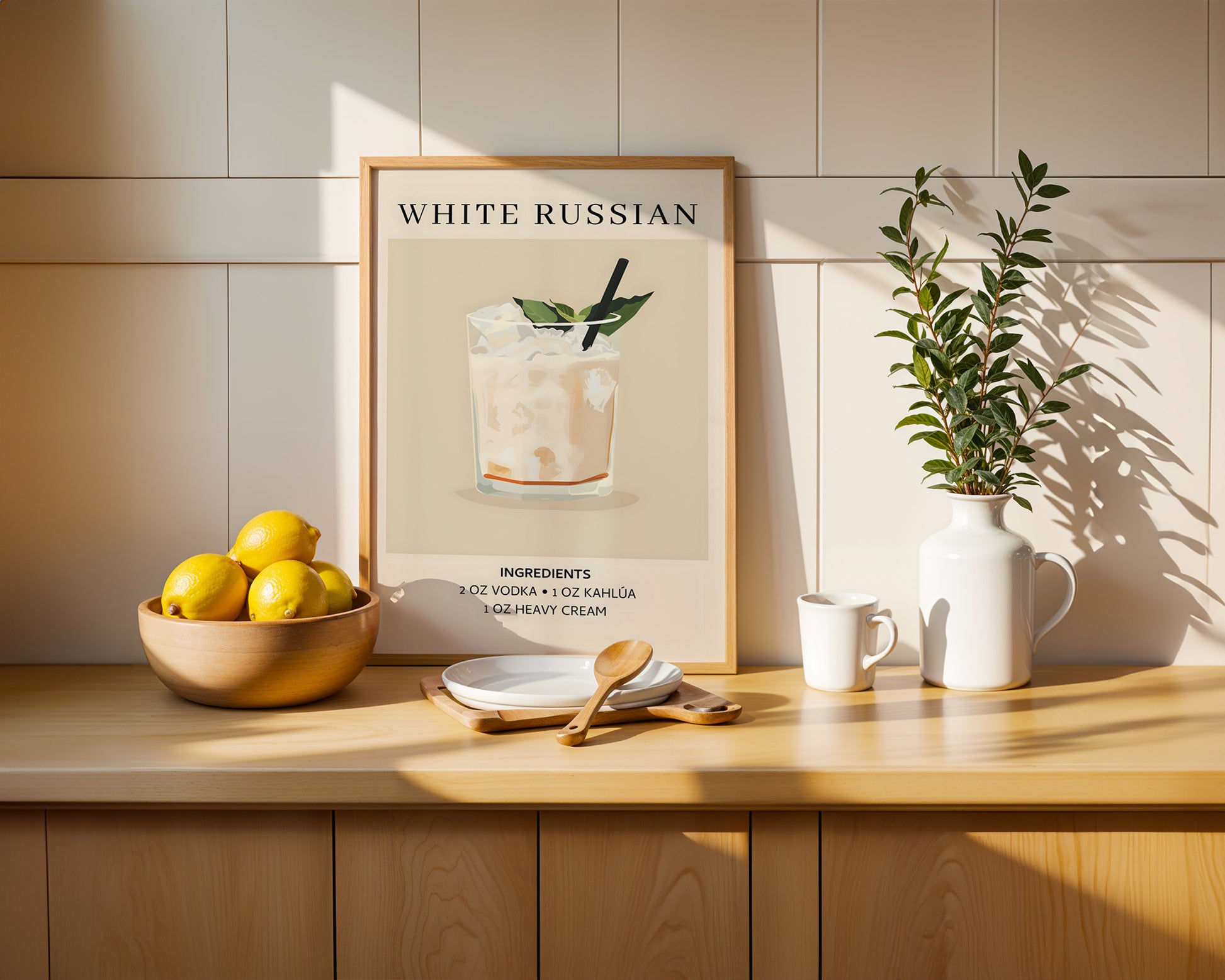 White Russian Vintage Cocktail Poster - GroovyGrove