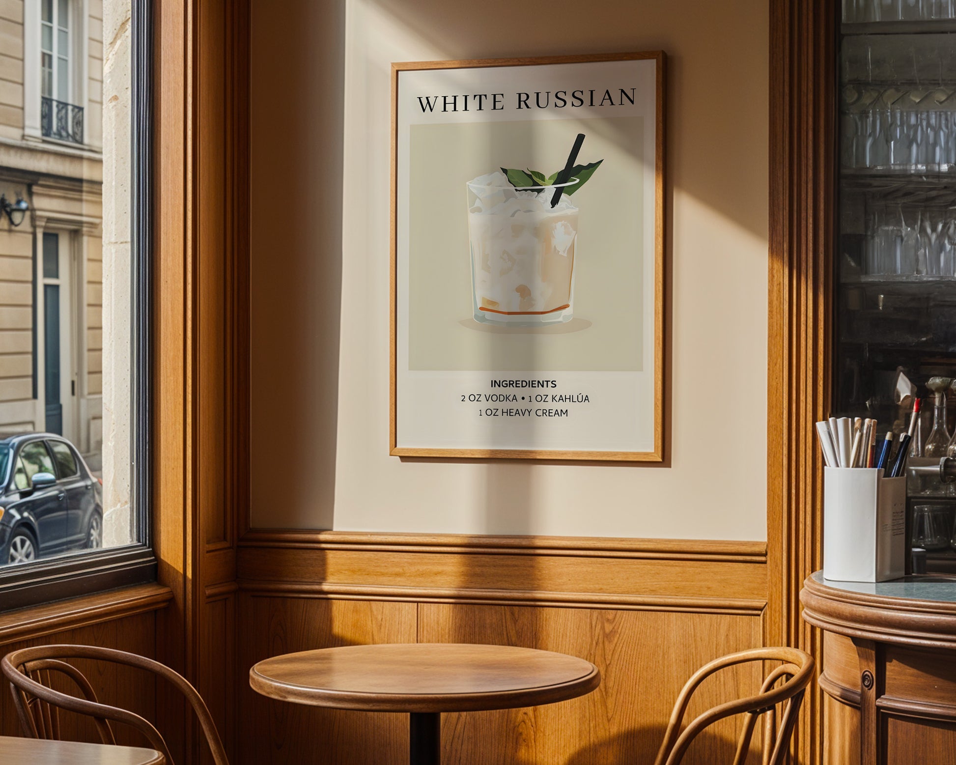 White Russian Vintage Cocktail Poster - GroovyGrove