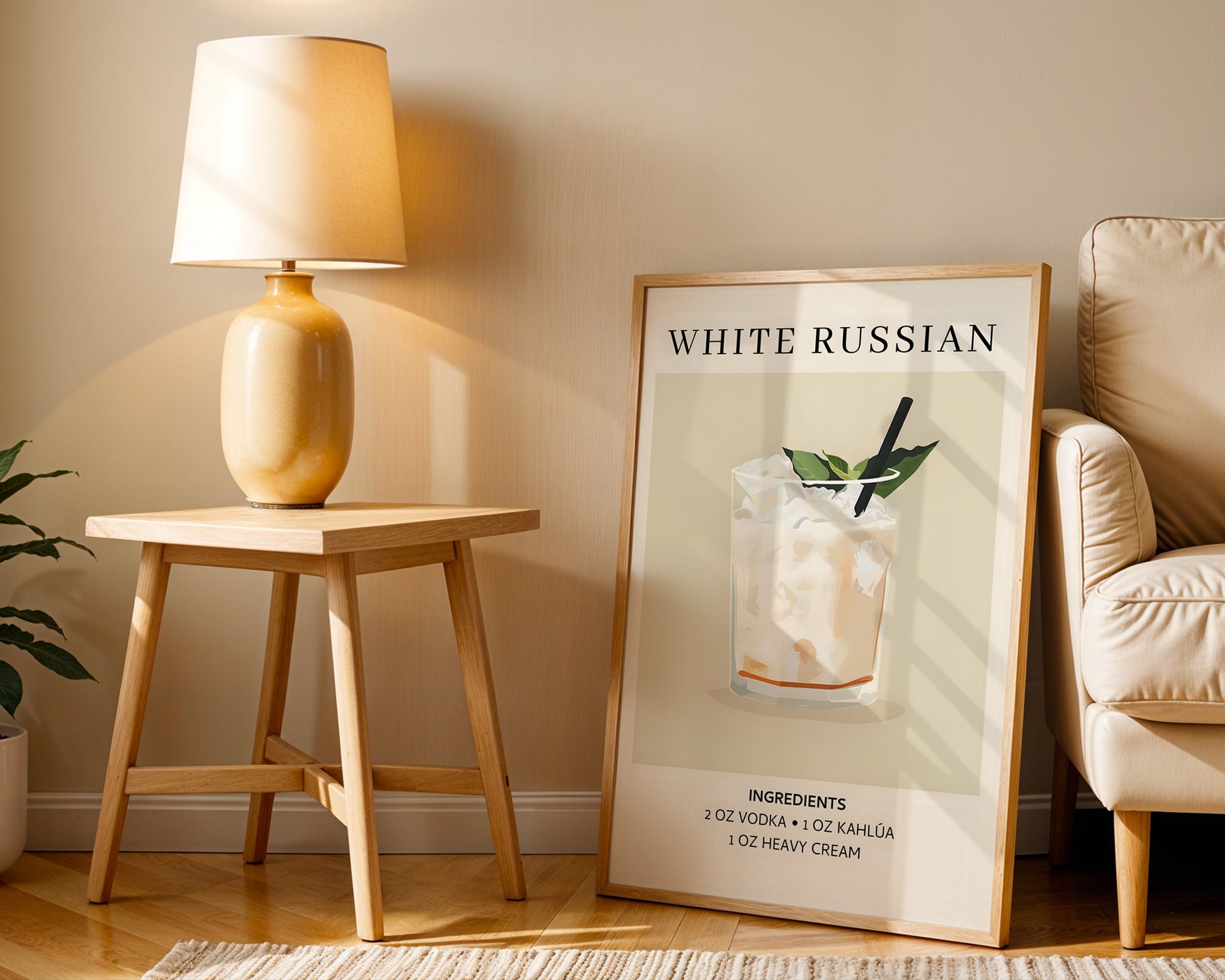 White Russian Vintage Cocktail Poster - GroovyGrove