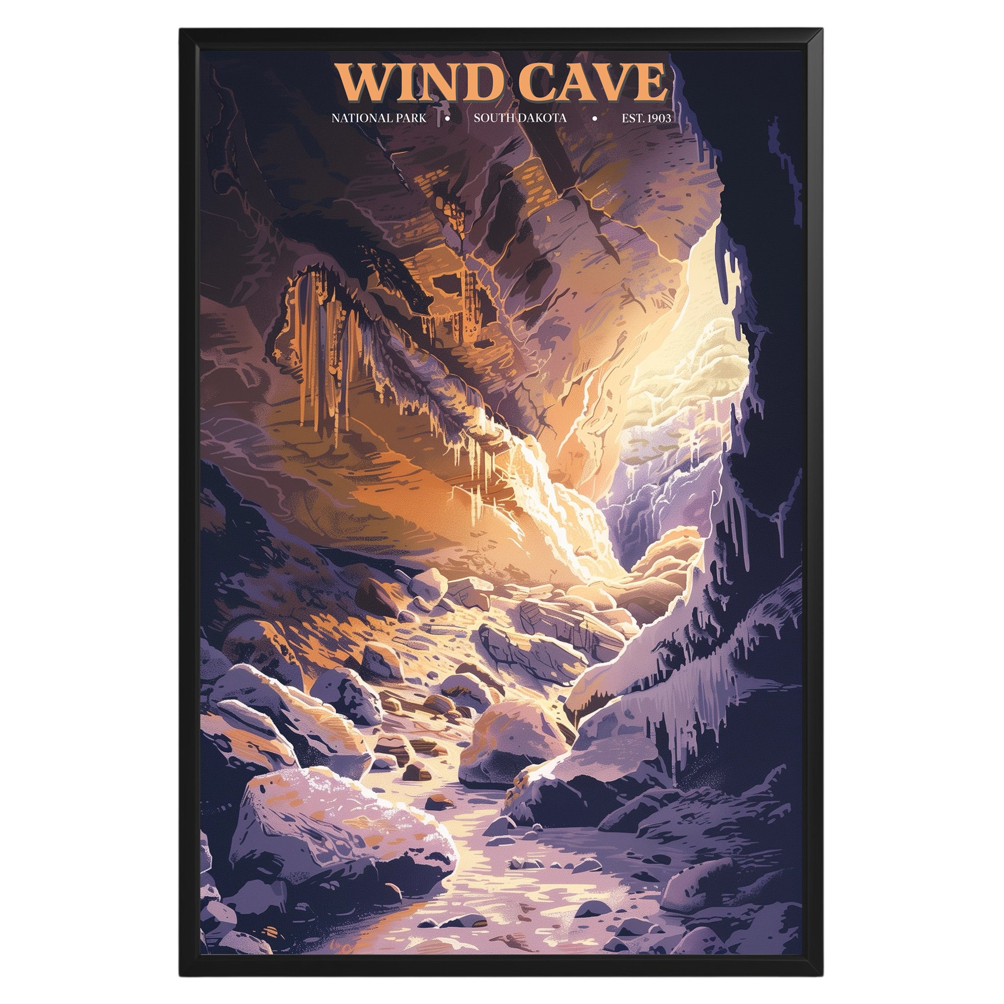 Wind Cave National Park Vintage Poster - GroovyGrove