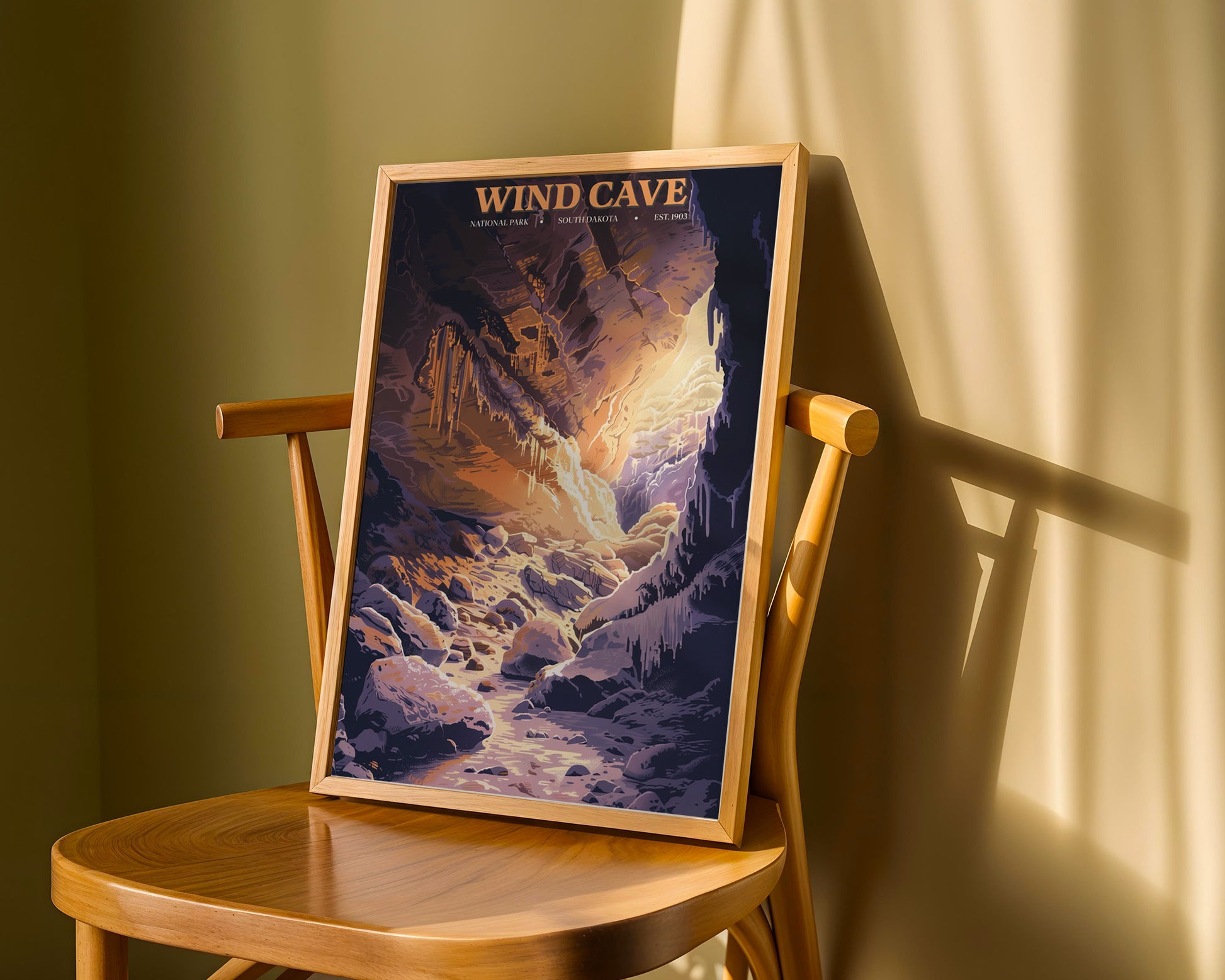 Wind Cave National Park Vintage Poster - GroovyGrove