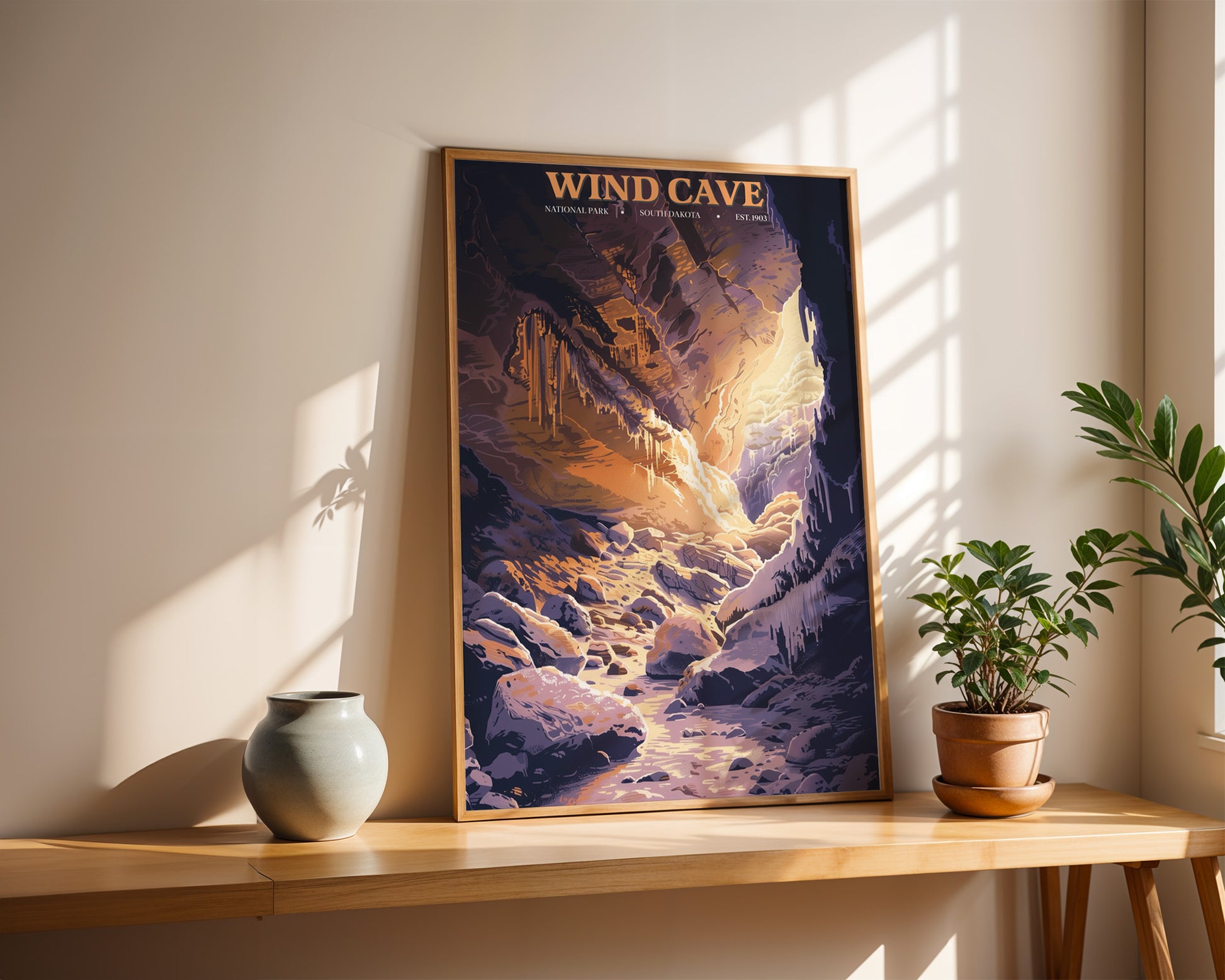 Wind Cave National Park Vintage Poster - GroovyGrove