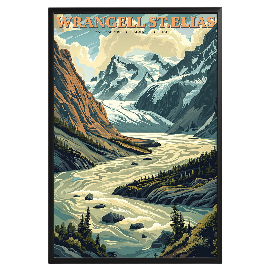 Wrangell–St. Elias National Park Vintage Poster - GroovyGrove