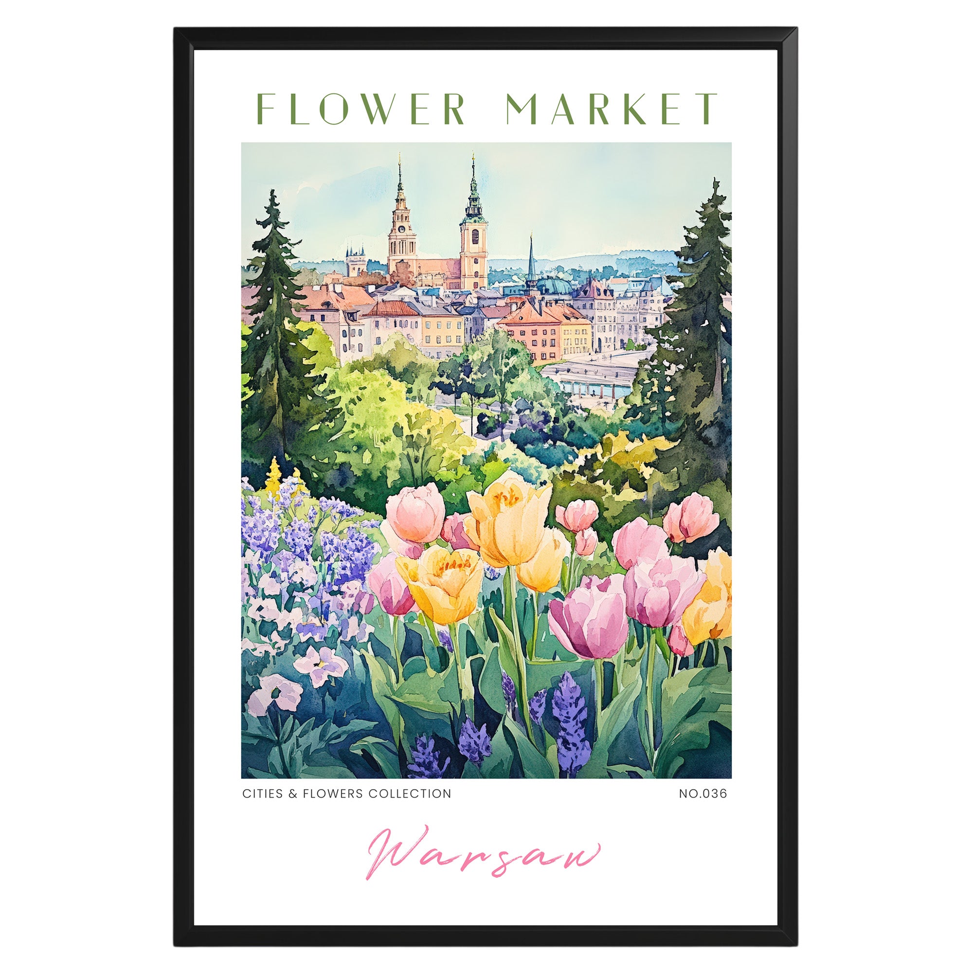 Warsaw Poland Flower Market Poster - GroovyGrove