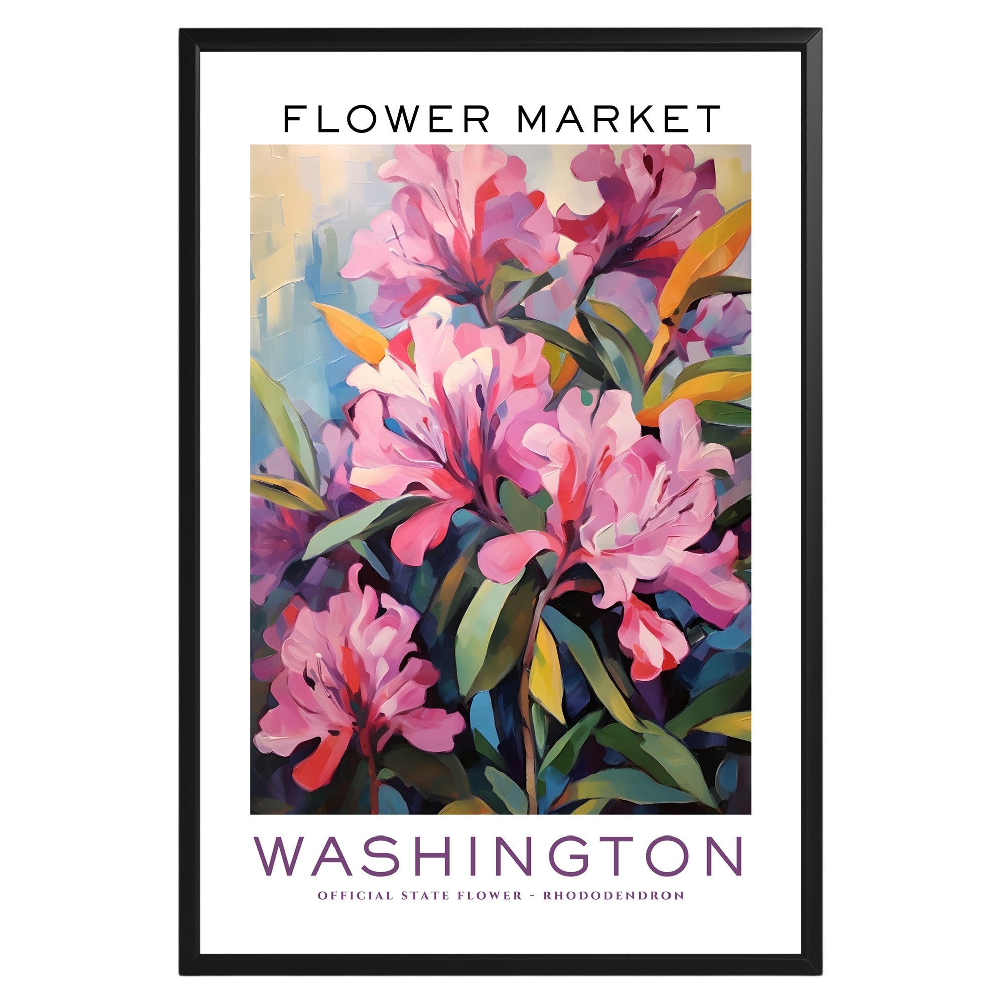 Washington State Flower Market Poster - GroovyGrove