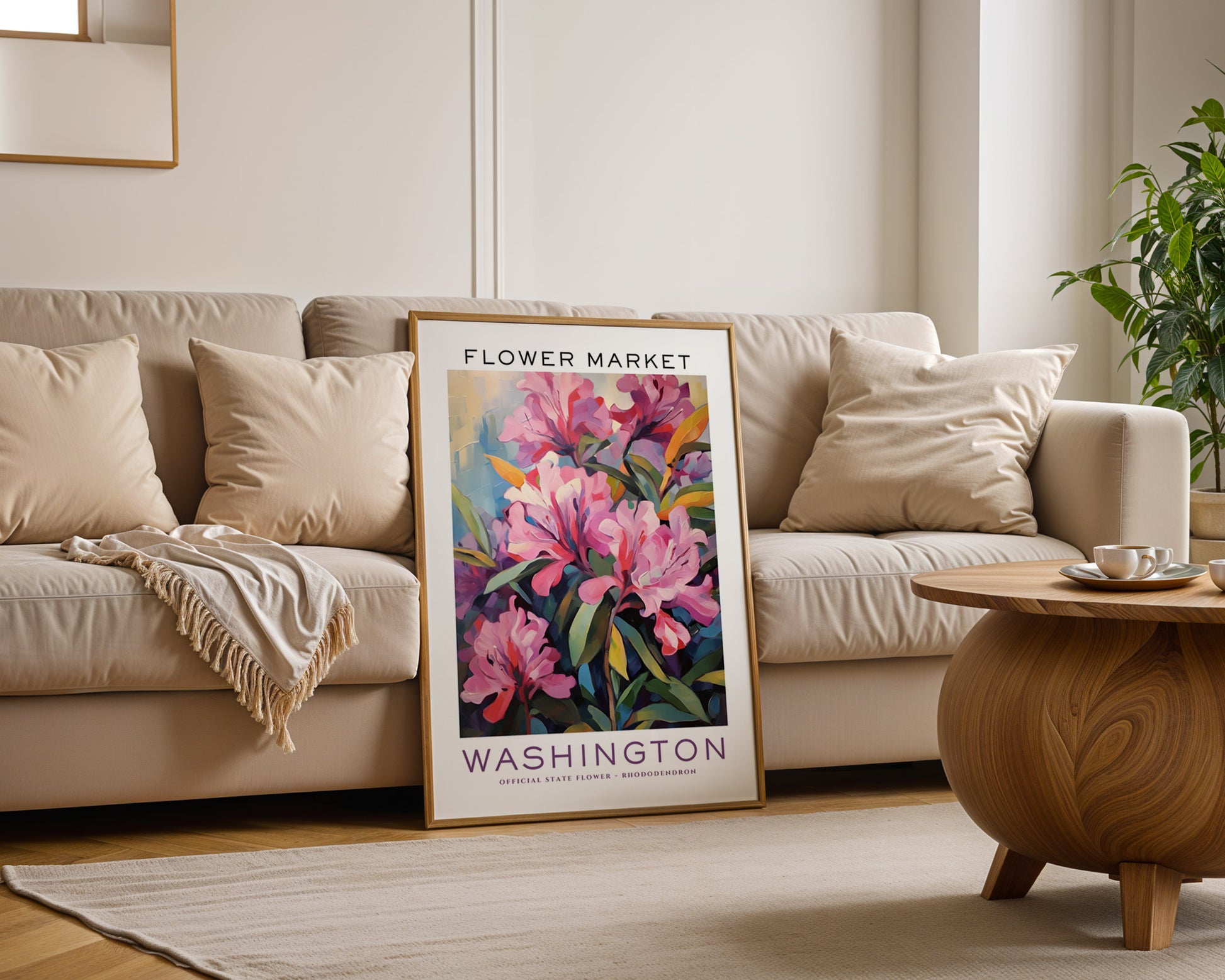 Washington State Flower Market Poster - GroovyGrove