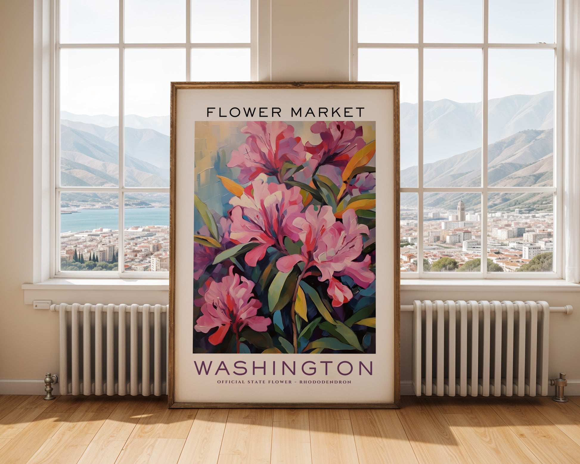 Washington State Flower Market Poster - GroovyGrove