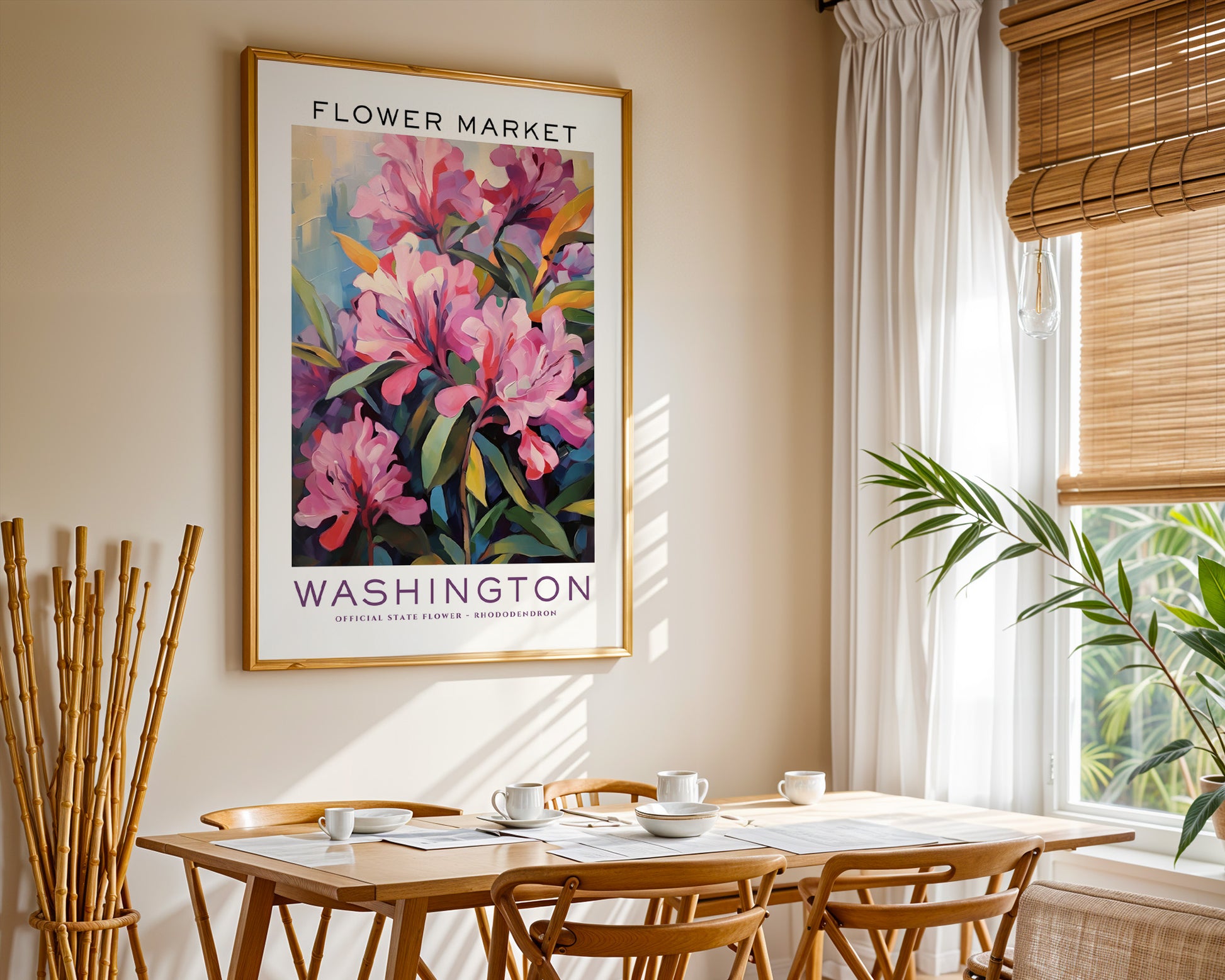 Washington State Flower Market Poster - GroovyGrove