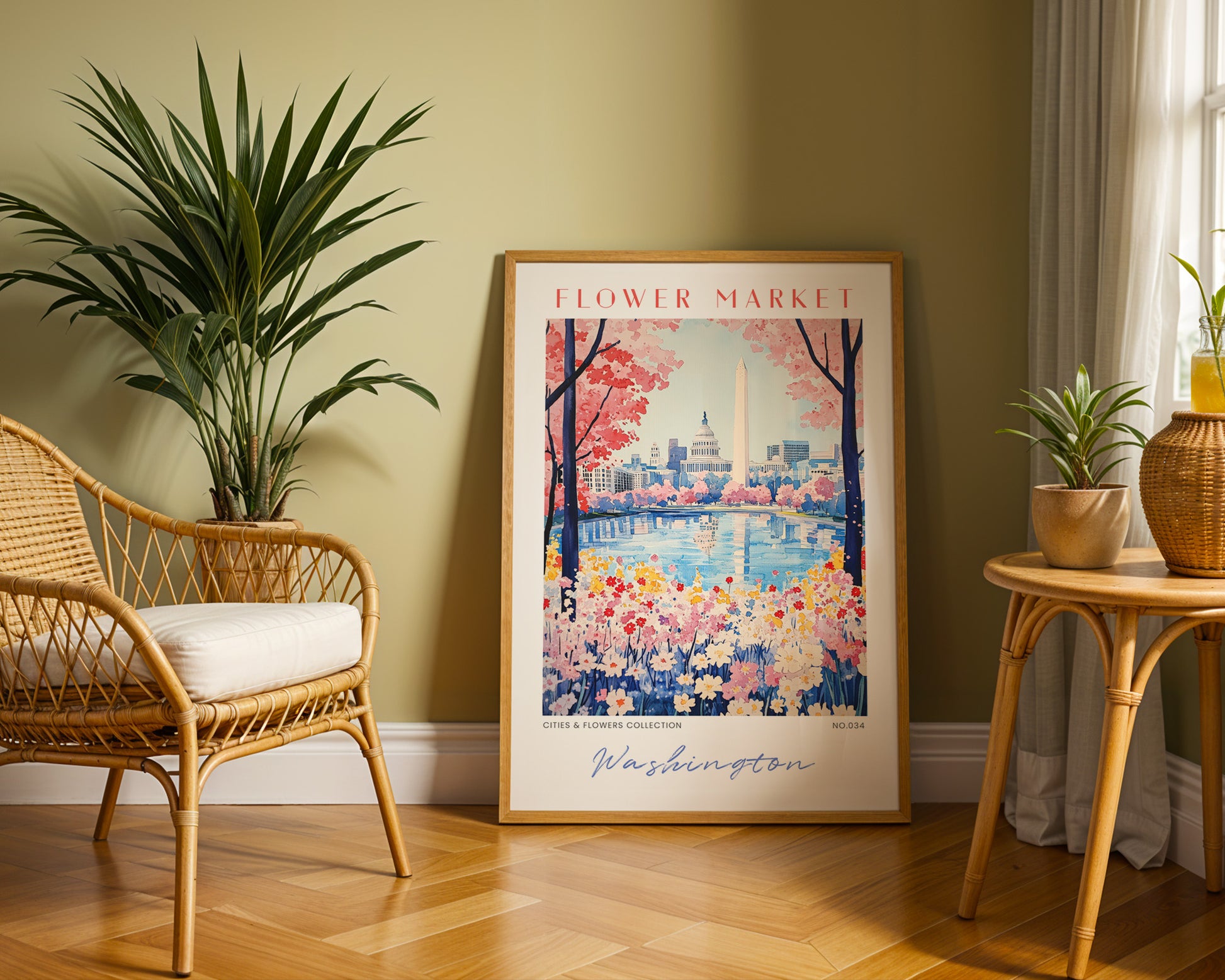 Washington DC Flower Market Poster - GroovyGrove