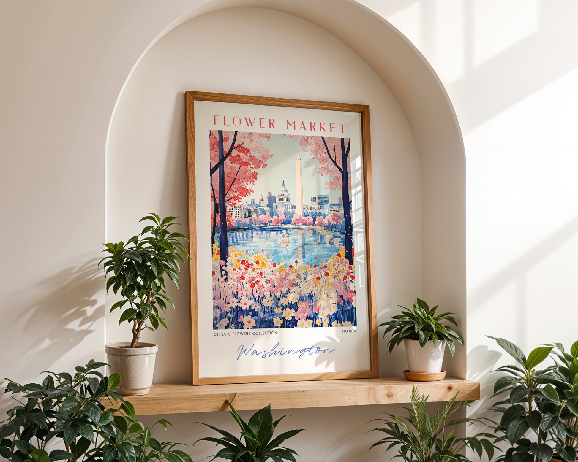 Washington DC Flower Market Poster - GroovyGrove