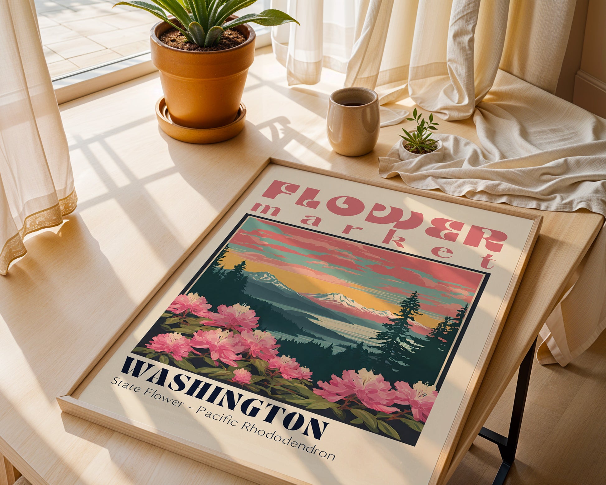 Washington Flower Market Vintage Poster - GroovyGrove