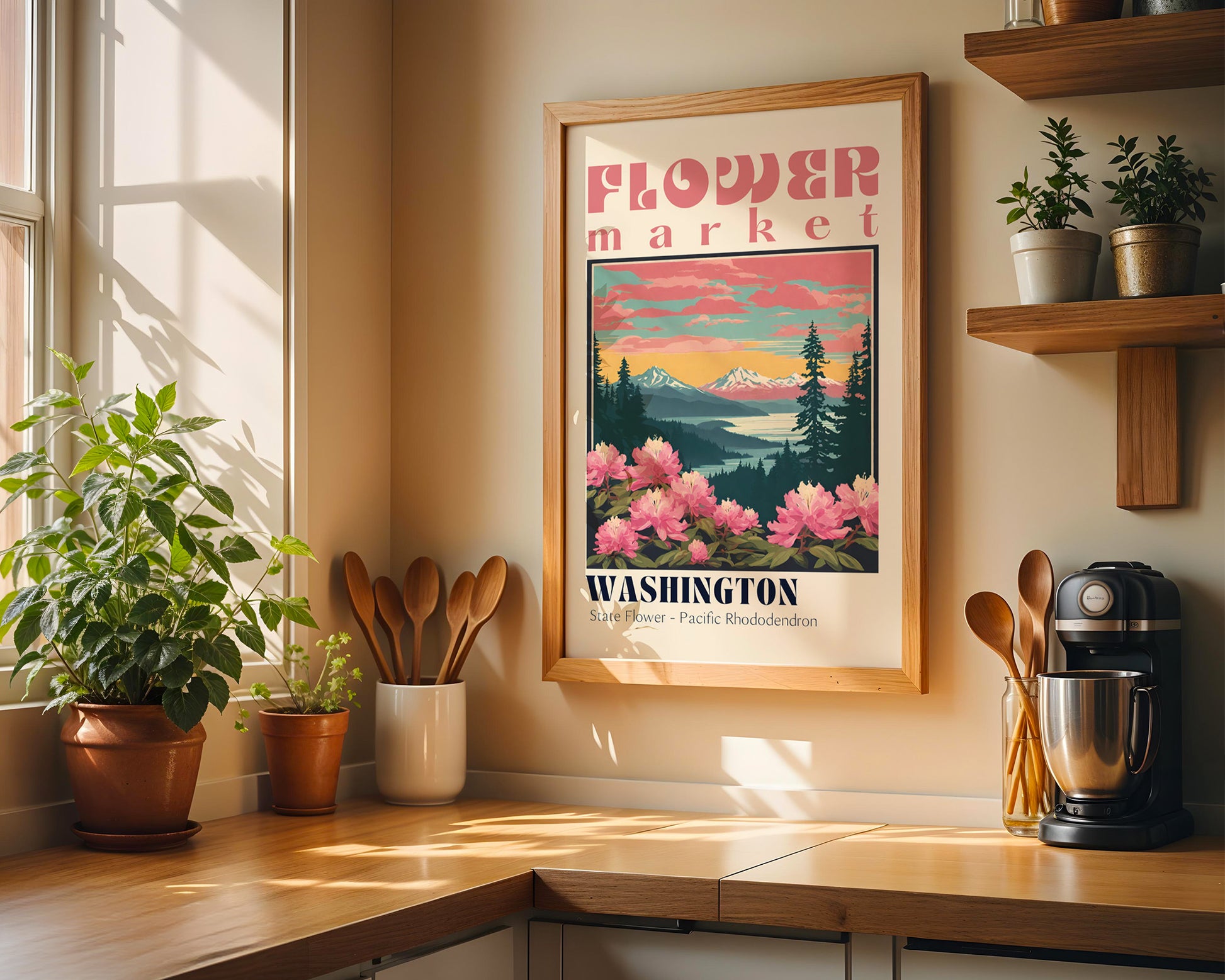 Washington Flower Market Vintage Poster - GroovyGrove